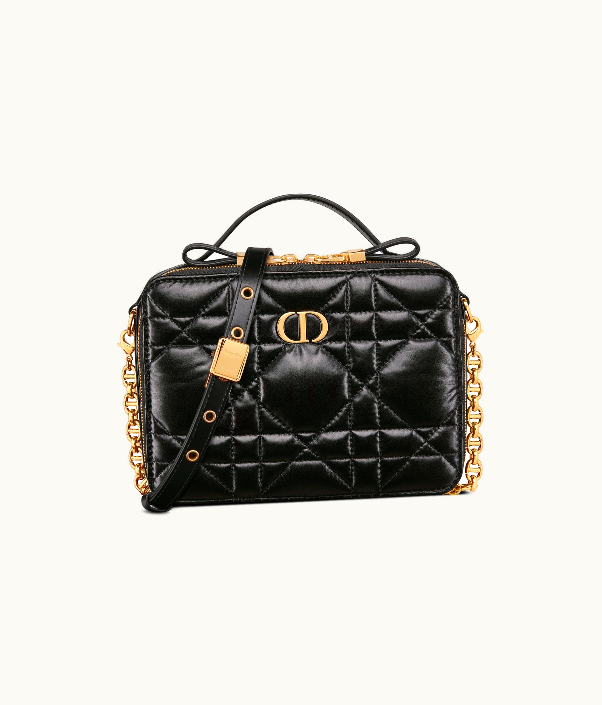 Dior Dior Caro Box Bag - Black Quilted Macrocannage Calfskin