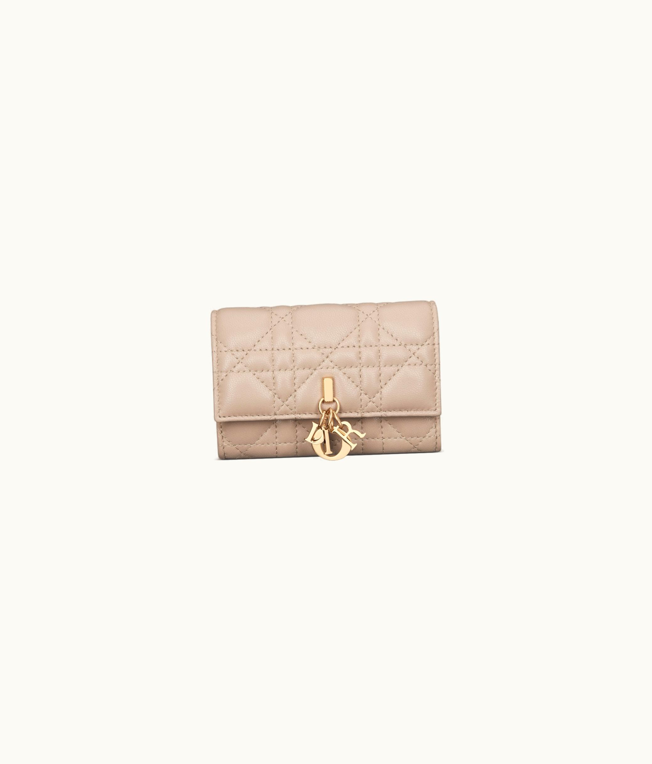Dior Miss Dior Glycine Wallet - Powder Beige Cannage Lambskin