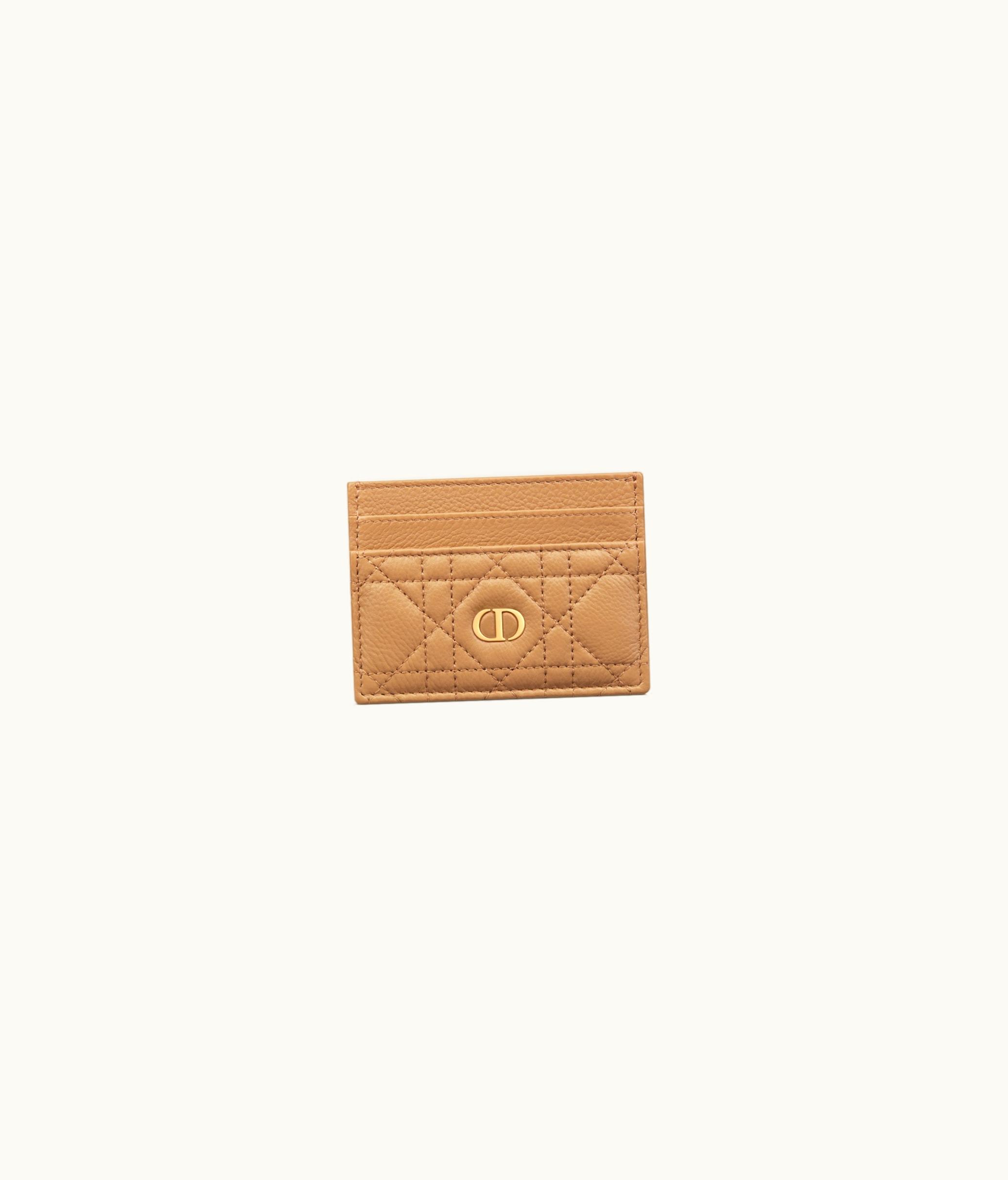 Dior Dior Caro Five-Slot Card Holder - Medium Tan Supple Cannage Calfskin