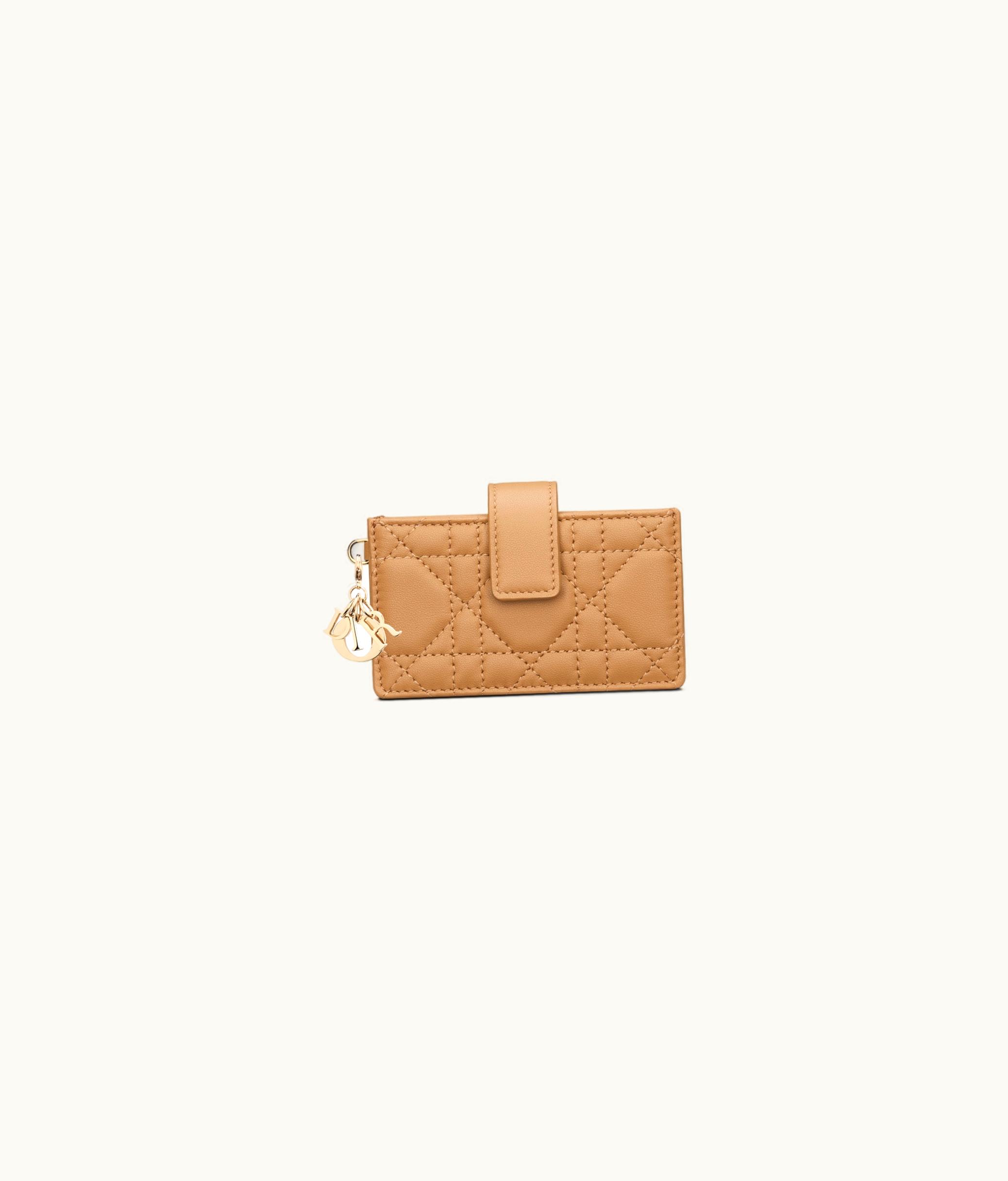 Dior Lady Dior 5-Gusset Card Holder - Medium Tan Cannage Lambskin