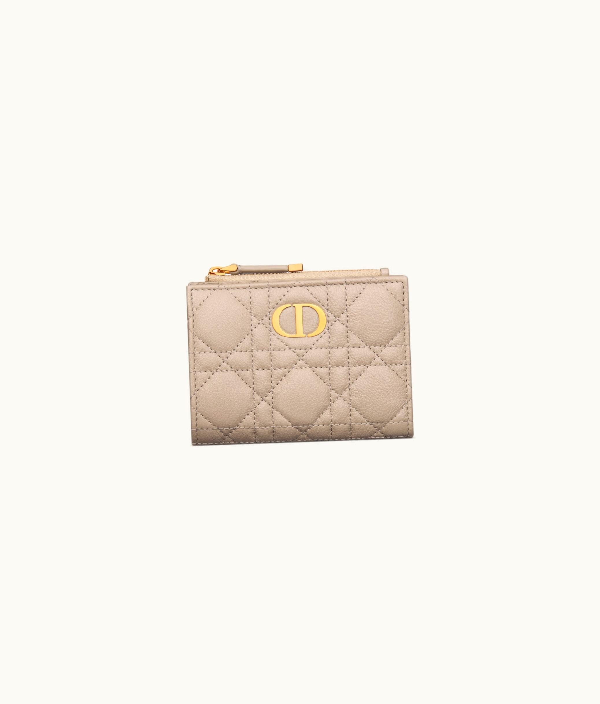 Dior Dior Caro Dahlia Wallet - Sand-Colored Supple Cannage Calfskin