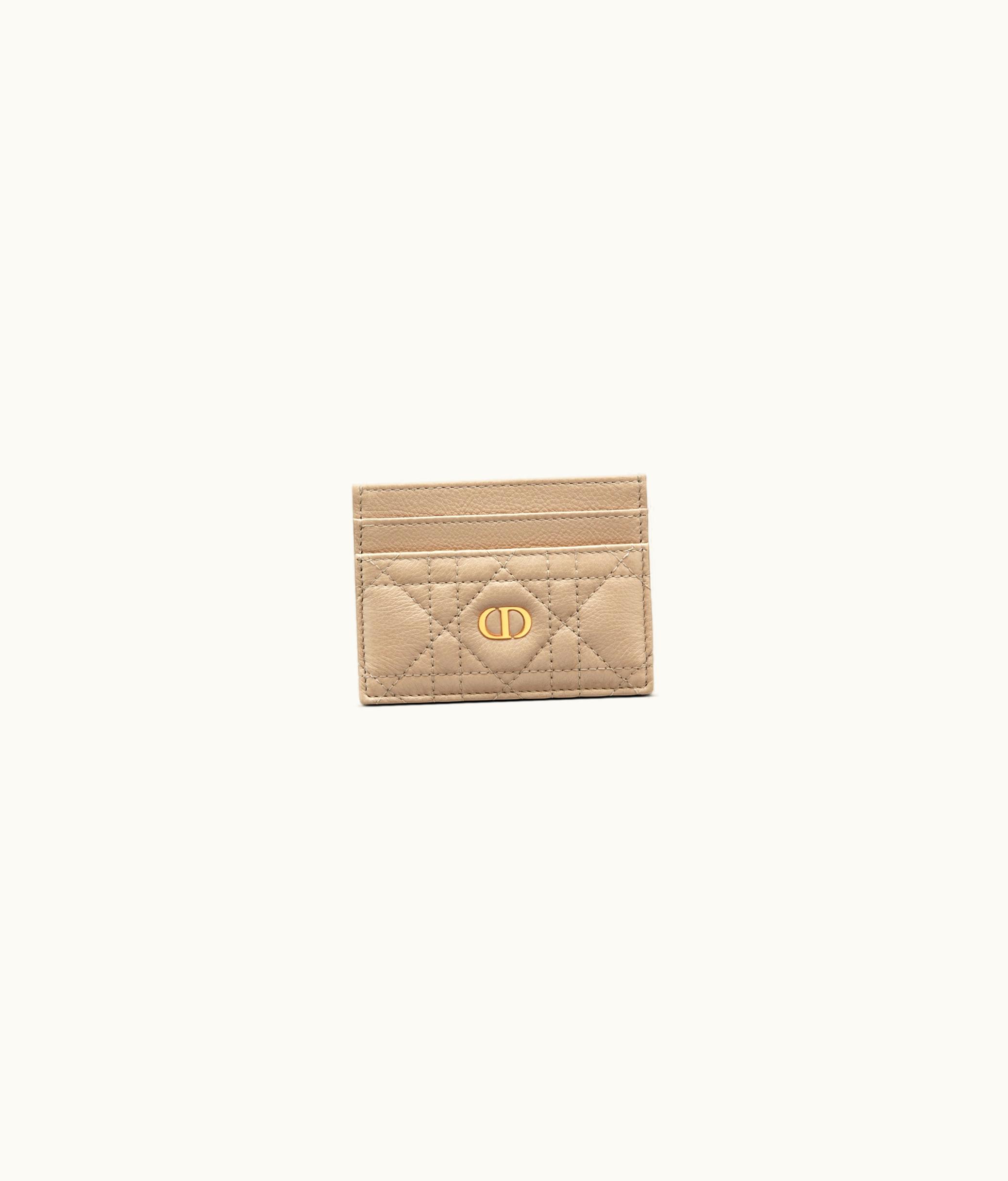 Dior Dior Caro Five-Slot Card Holder - Sand-Colored Supple Cannage Calfskin