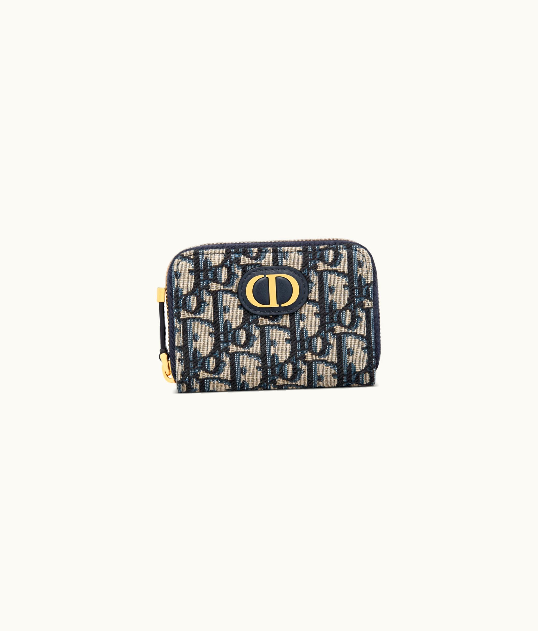 Dior Small 30 Montaigne Voyageur Coin Purse - Blue Dior Oblique Jacquard