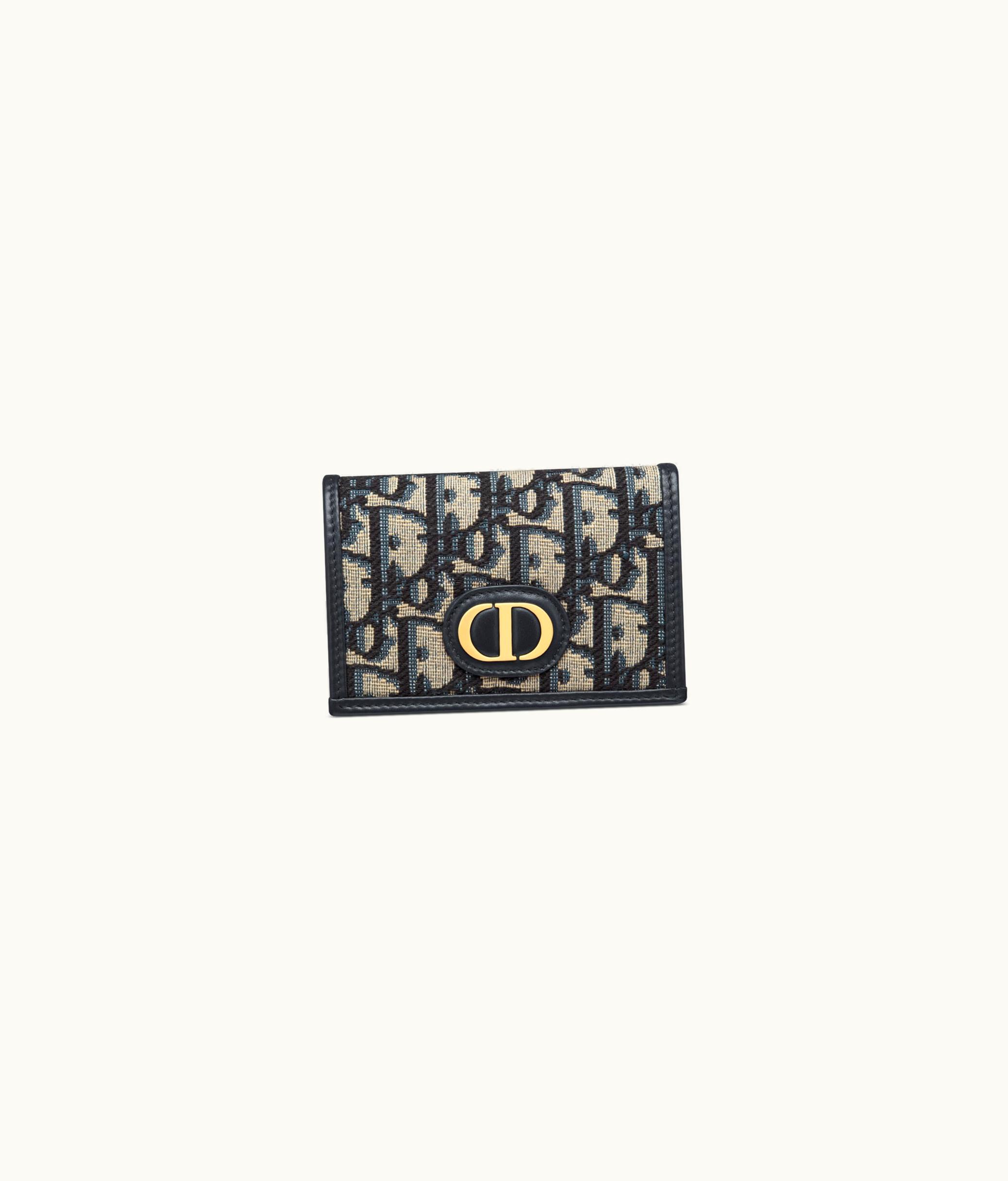 Dior 30 Montaigne Glycine Wallet - Blue Dior Oblique Jacquard