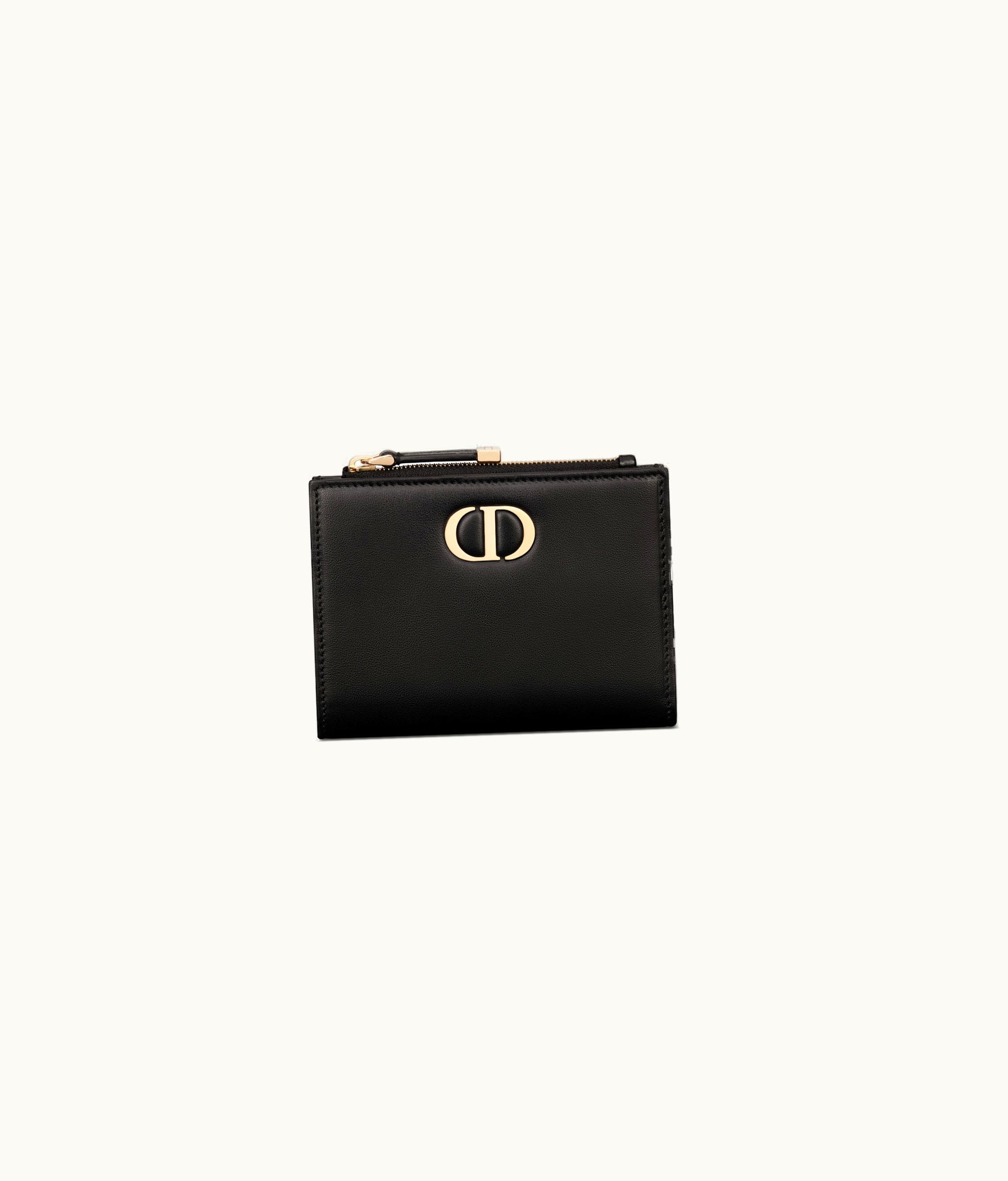 Dior Dior 30 Montaigne Dahlia Wallet - Black Smooth Calfskin