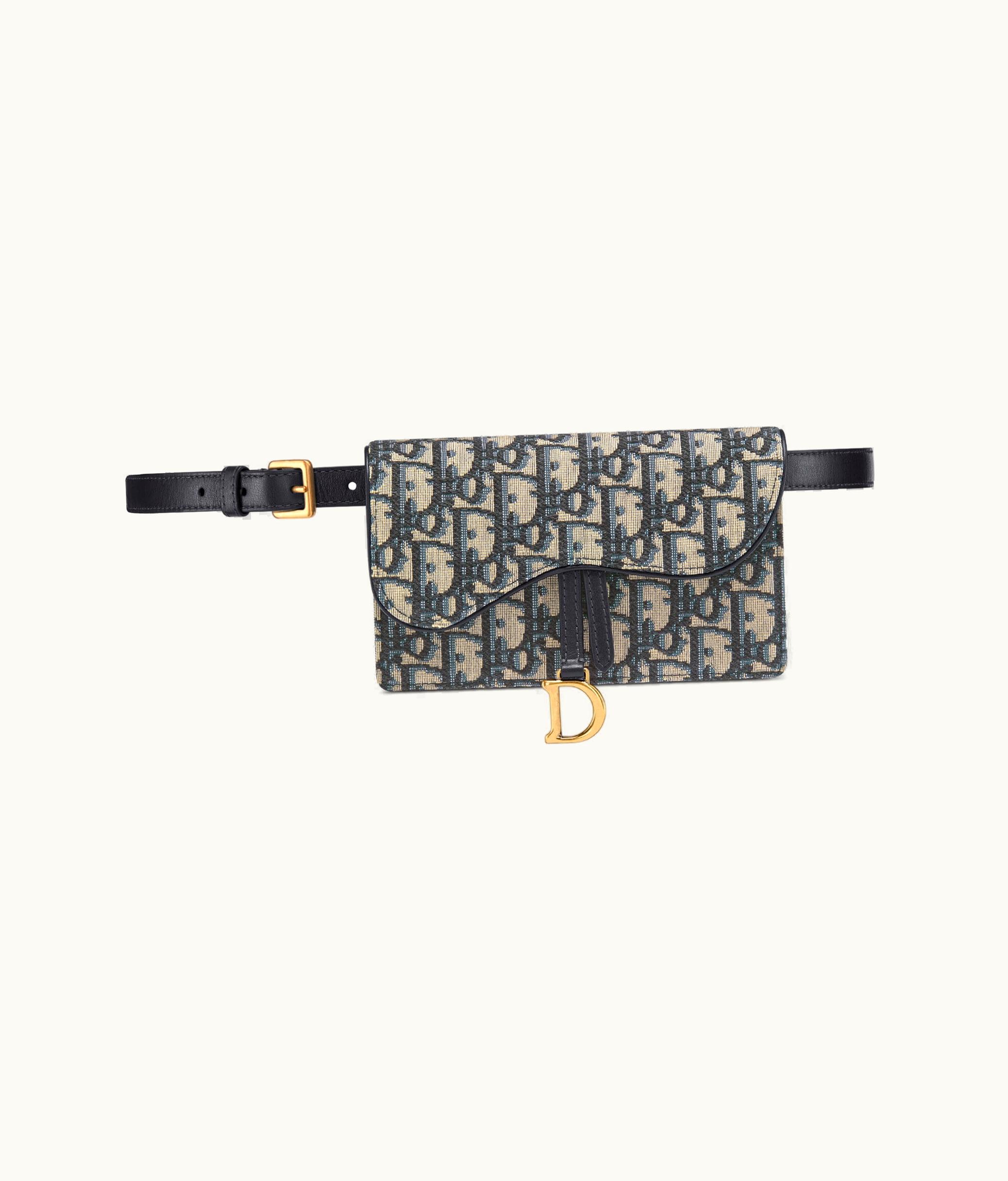 Dior Saddle Belt Pouch - Blue Dior Oblique Jacquard