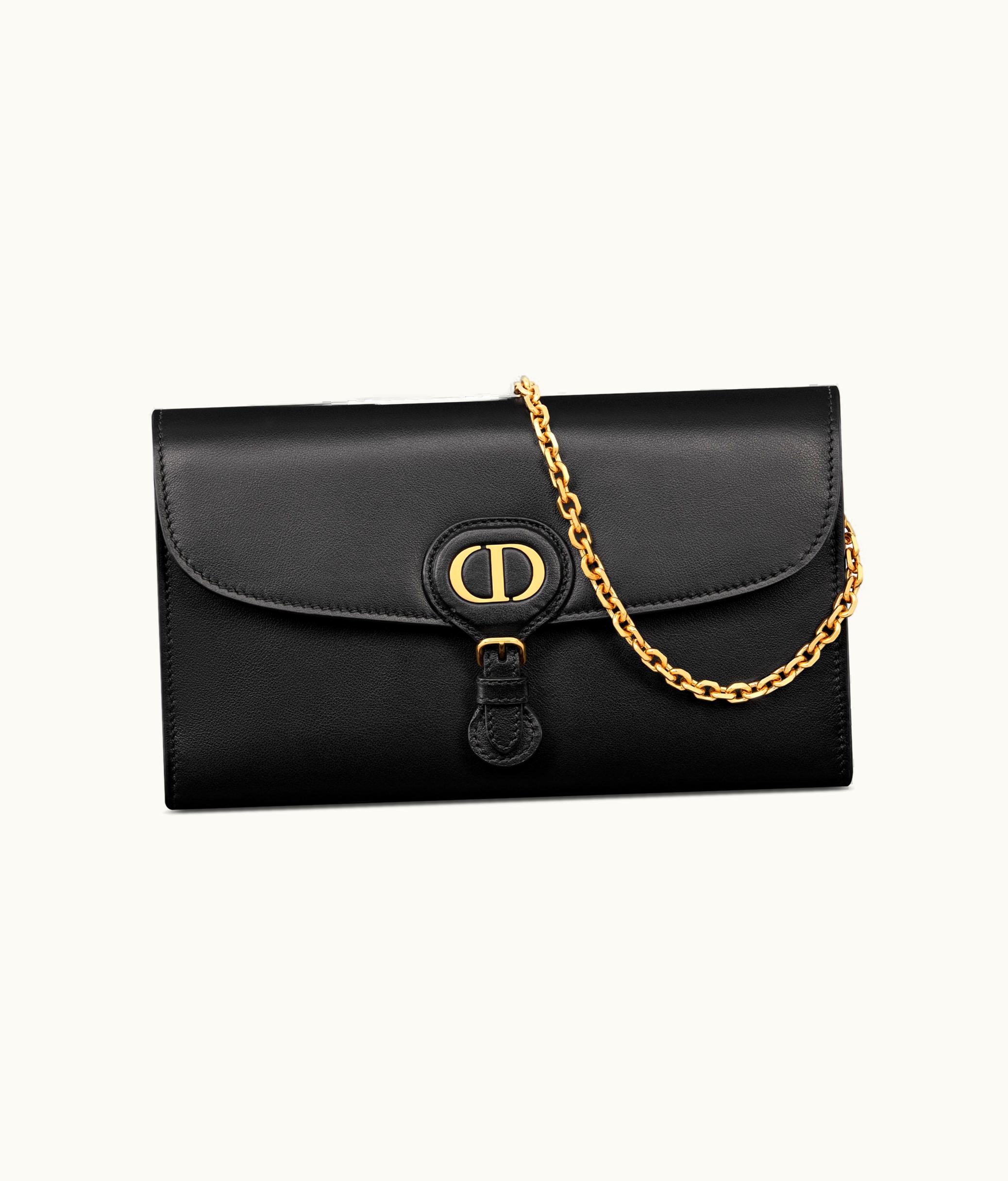 Dior Dior Bobby East-West Pouch With Chain - Black Smooth Calfskin