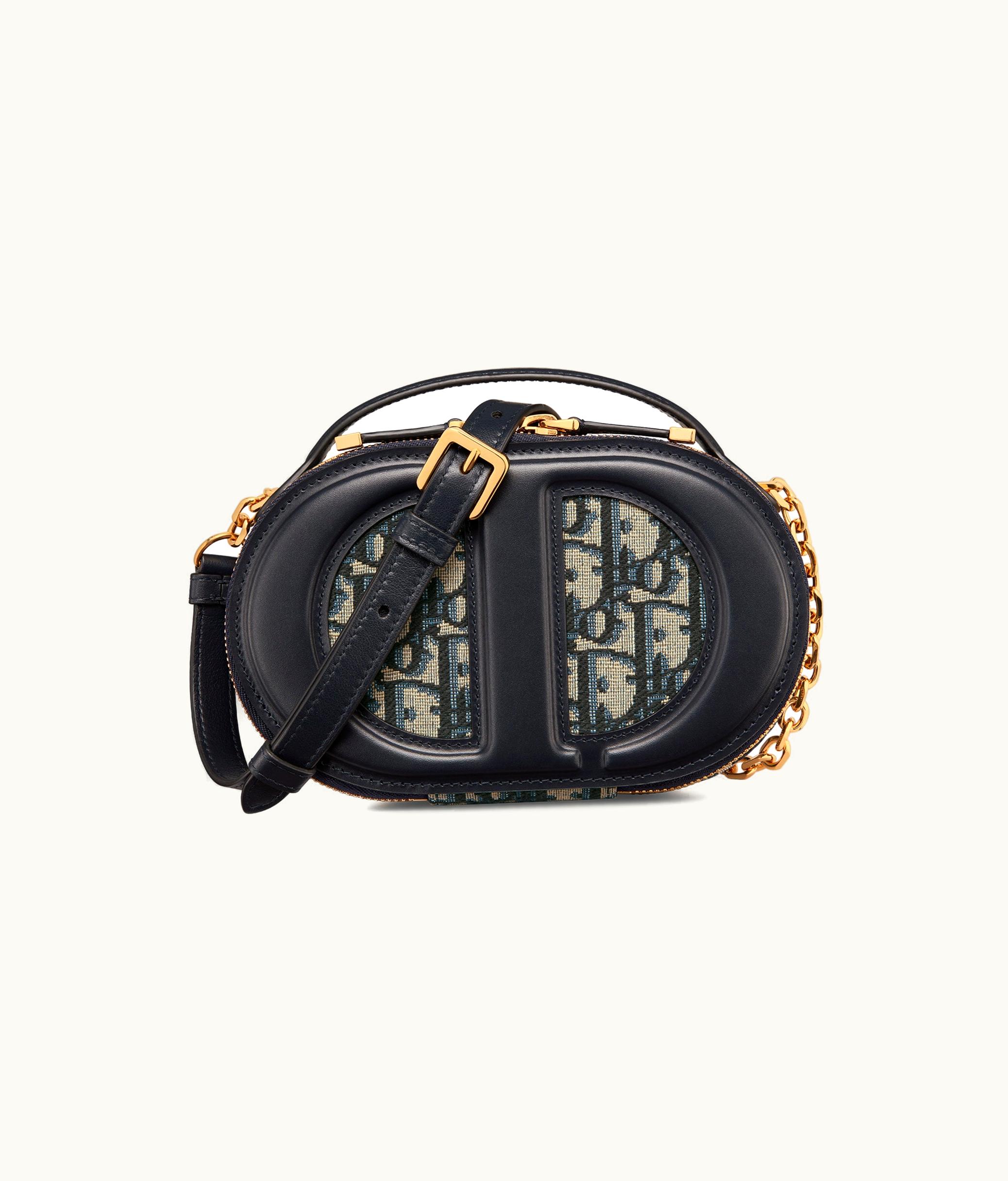 Dior Cd Signature Oval Camera Bag - Blue Dior Oblique Jacquard