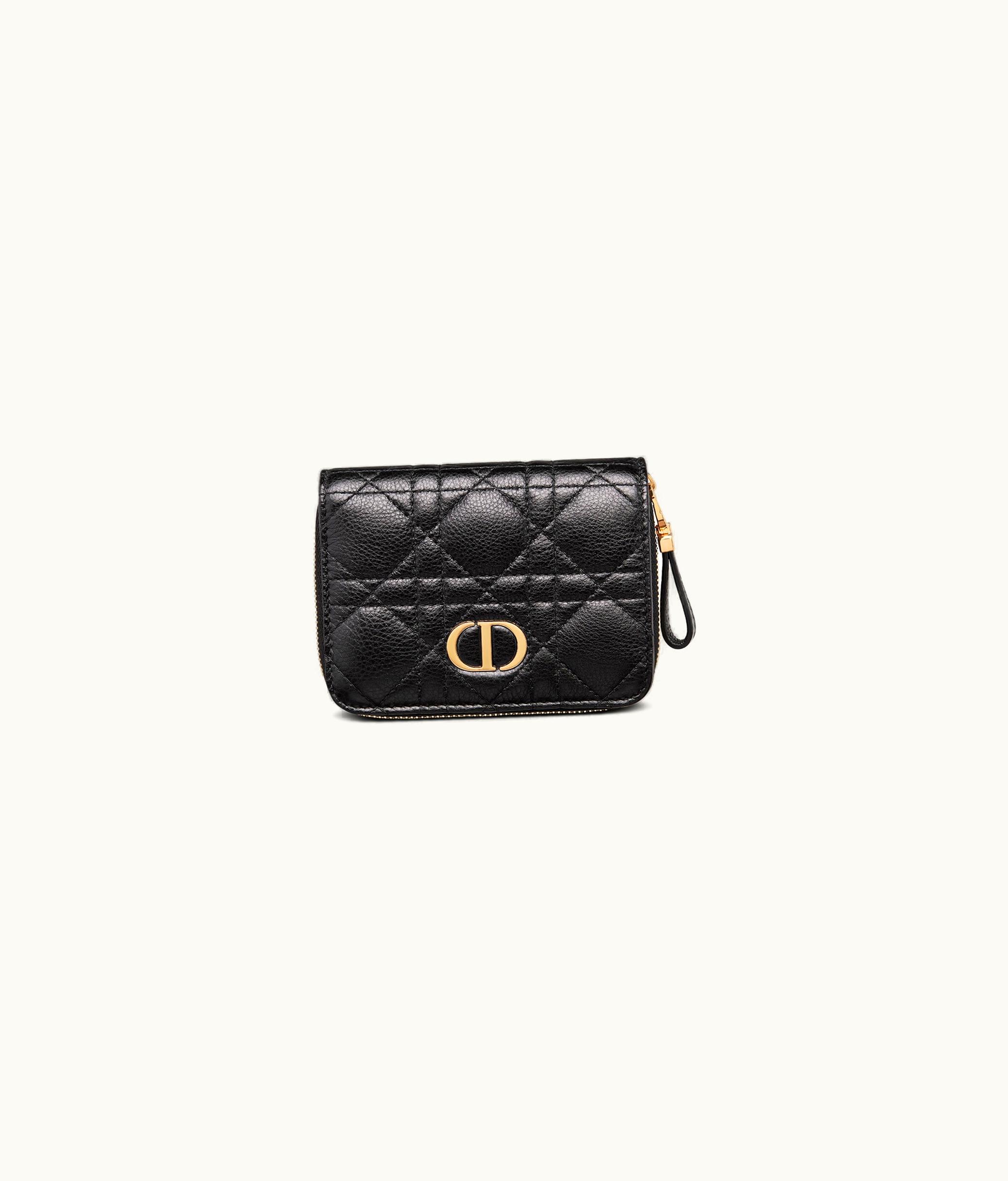 Dior Dior Caro Scarlet Wallet - Black Supple Cannage Calfskin