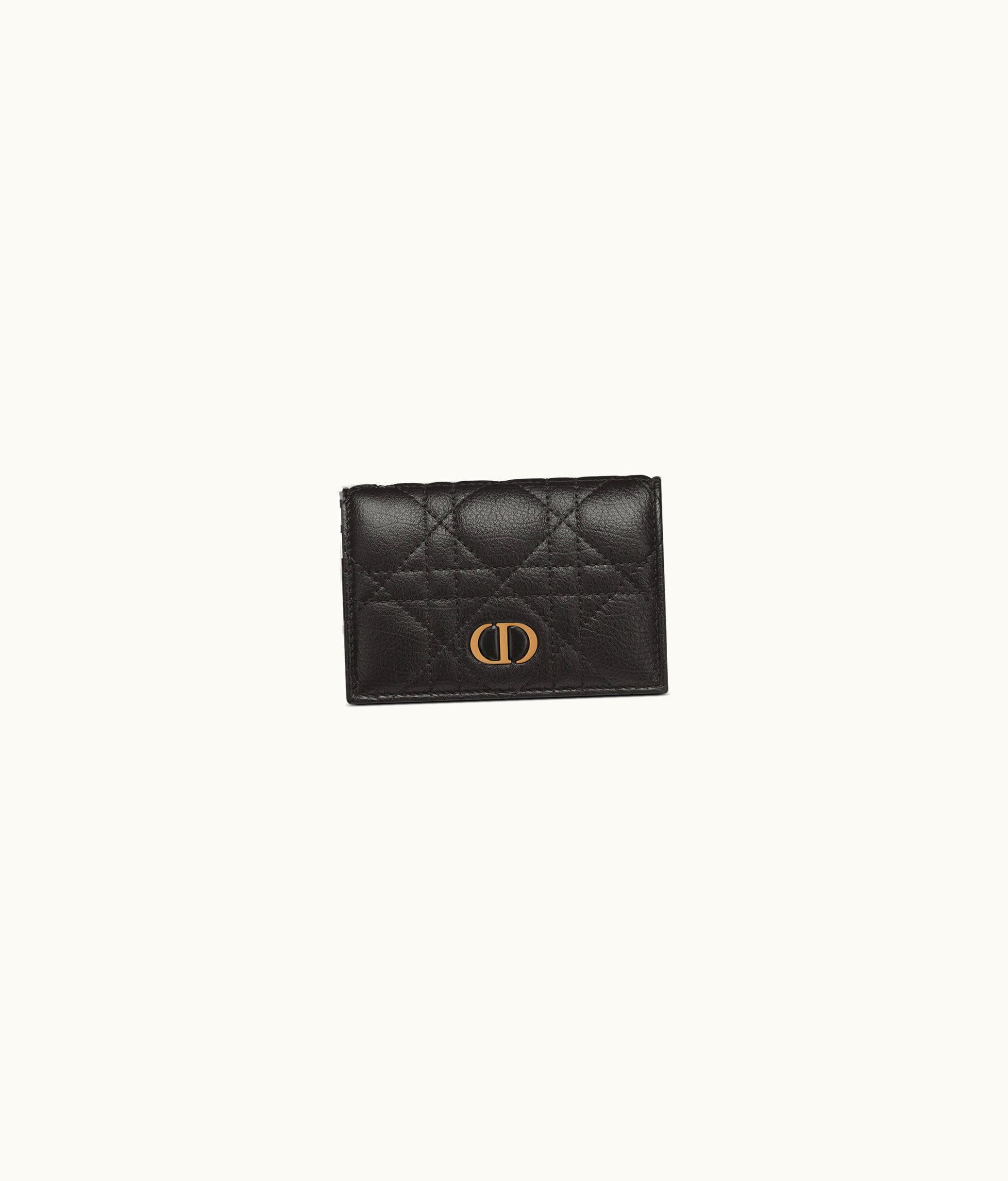 Dior Dior Caro Glycine Wallet - Black Supple Cannage Calfskin