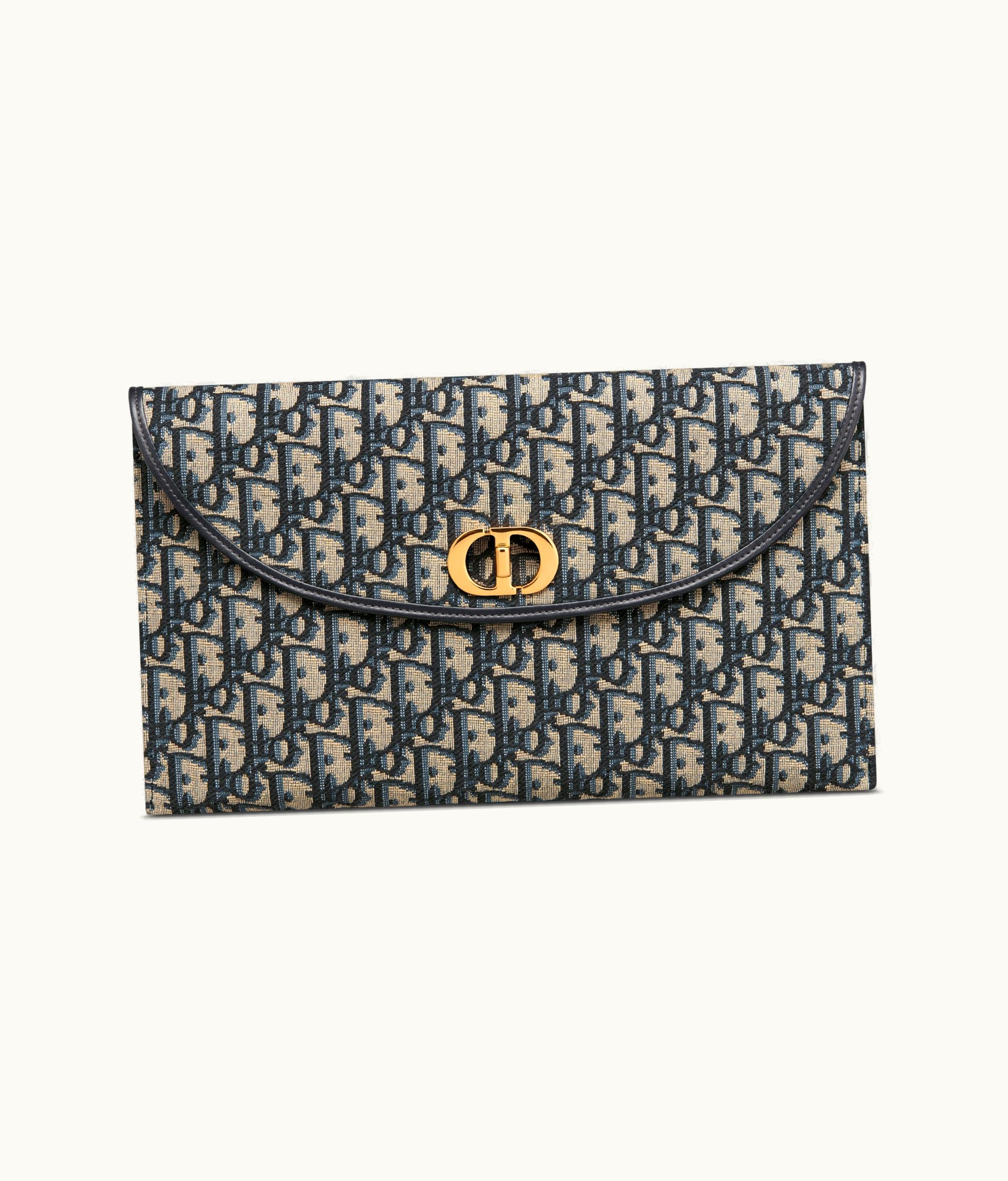 Dior 30 Montaigne Avenue Pouch With Flap - Blue Dior Oblique Jacquard