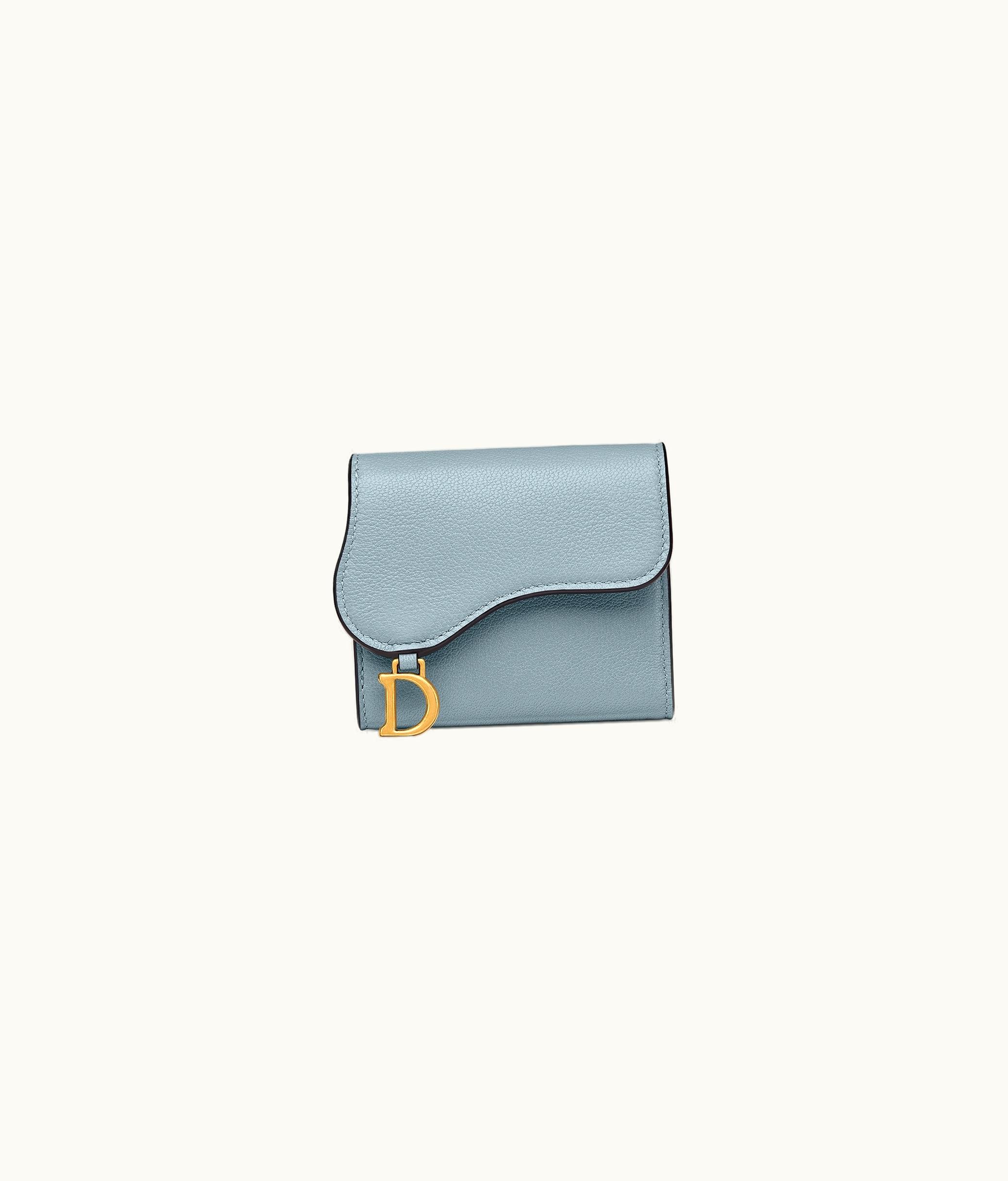 Dior Dior Saddle Lotus Wallet - Cloud Blue Goatskin