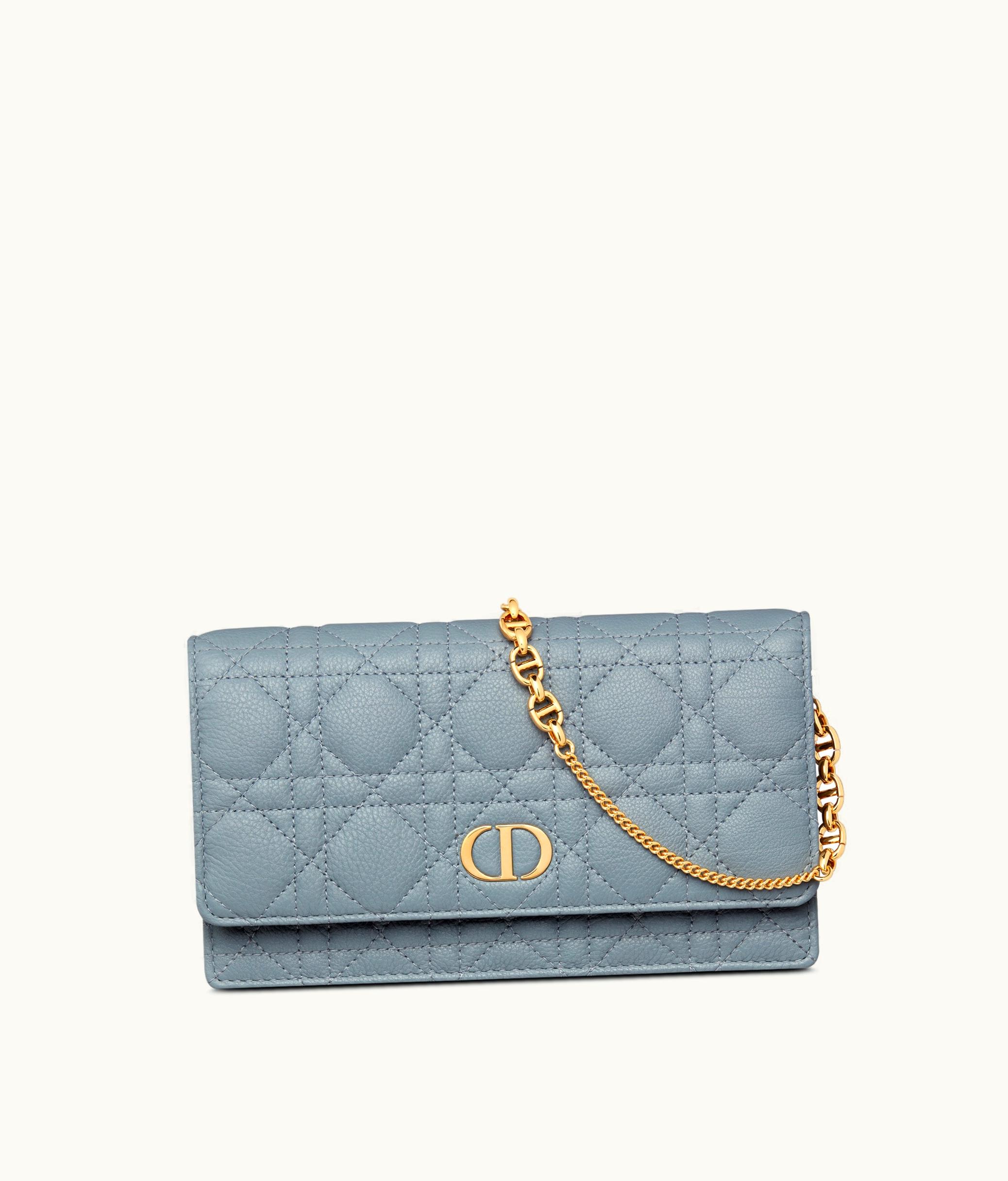 Dior Dior Caro Pouch - Cloud Blue Supple Cannage Calfskin