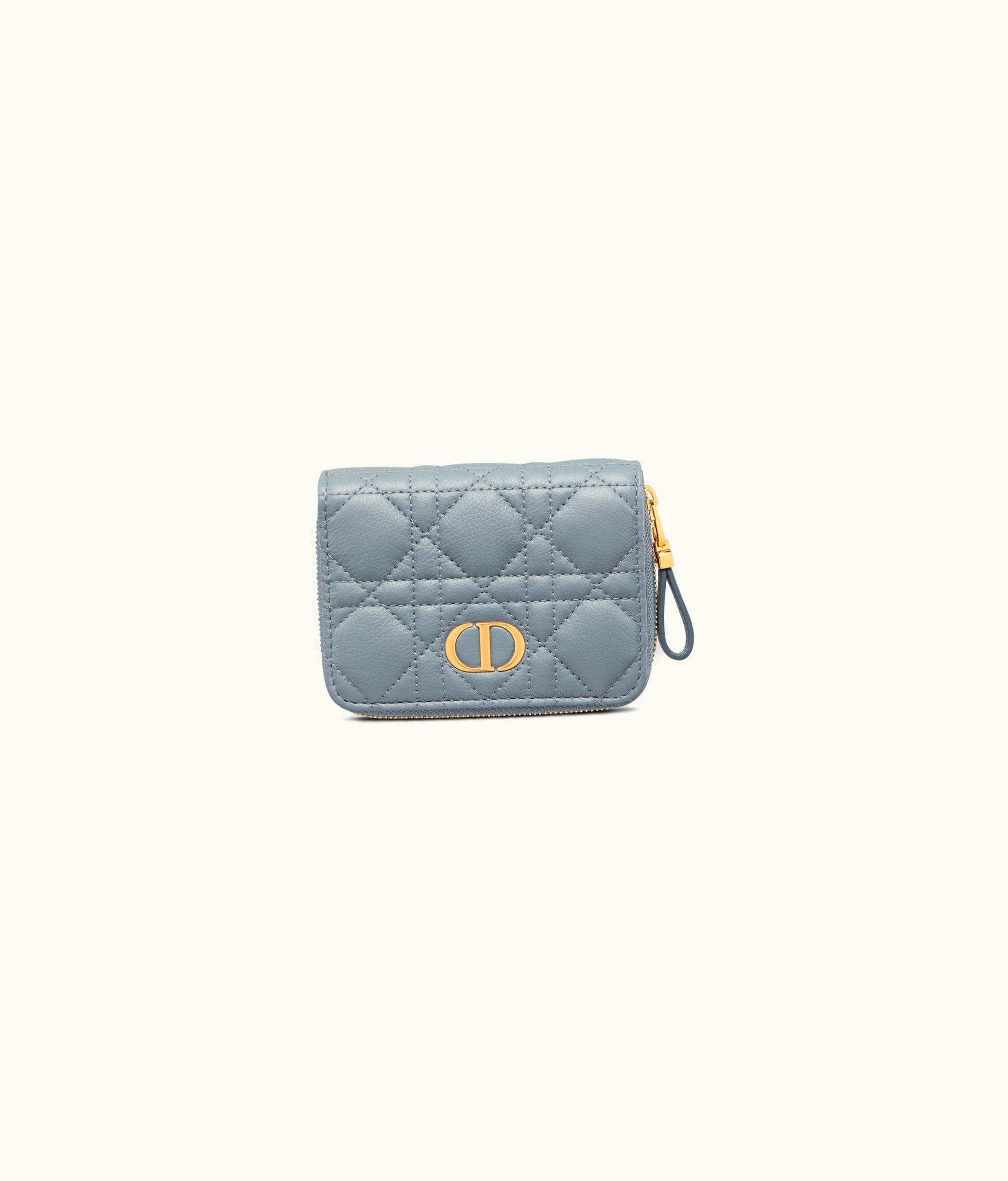 Dior Dior Caro Scarlet Wallet - Cloud Blue Supple Cannage Calfskin
