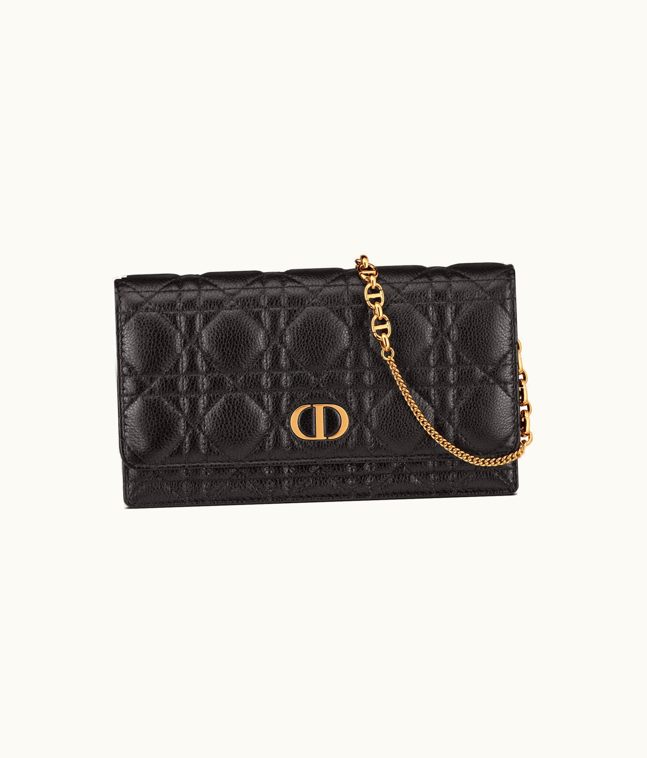 Dior Dior Caro Pouch - Black Supple Cannage Calfskin