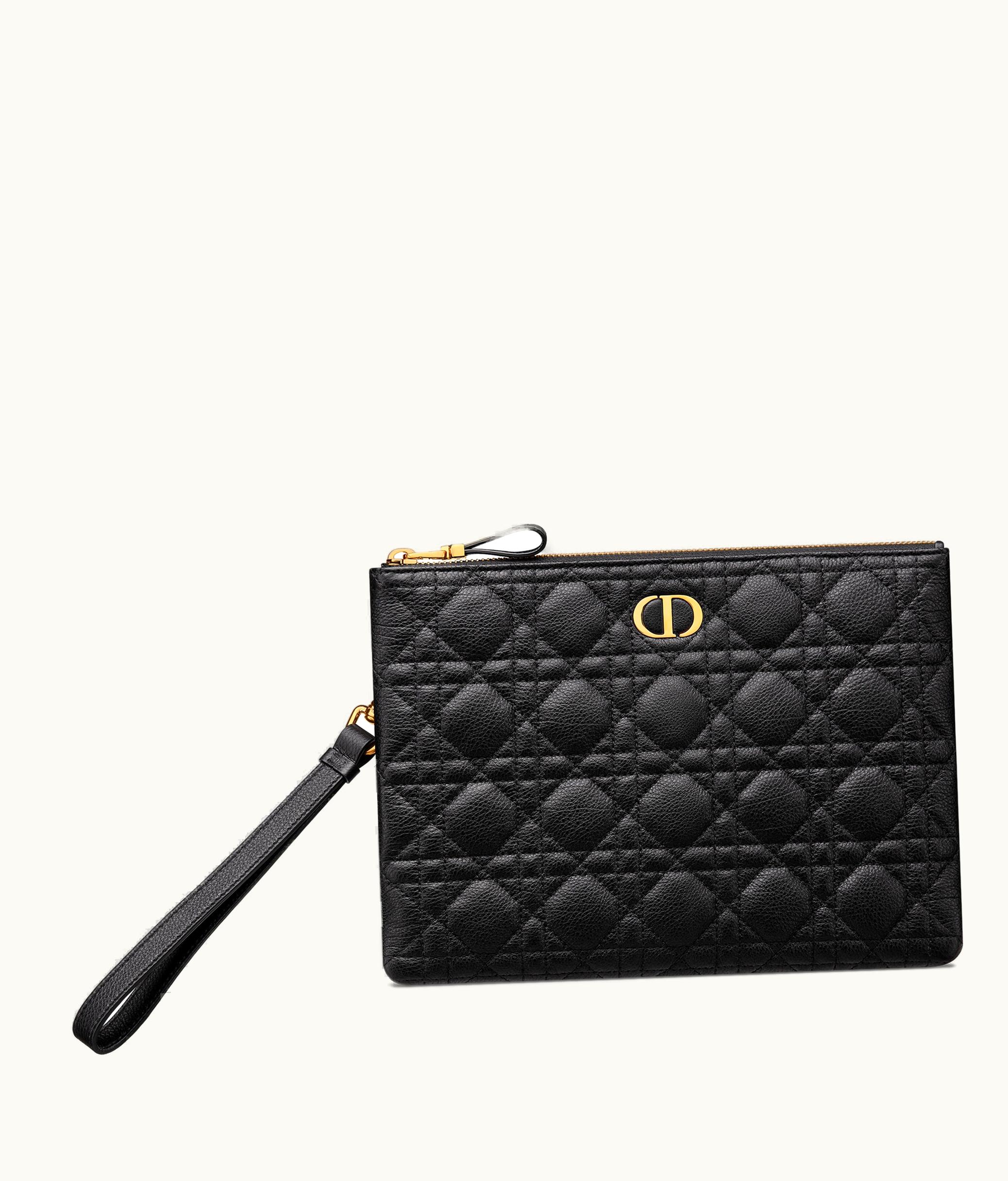 Dior Medium Dior Caro Daily Pouch - Black Supple Cannage Calfskin