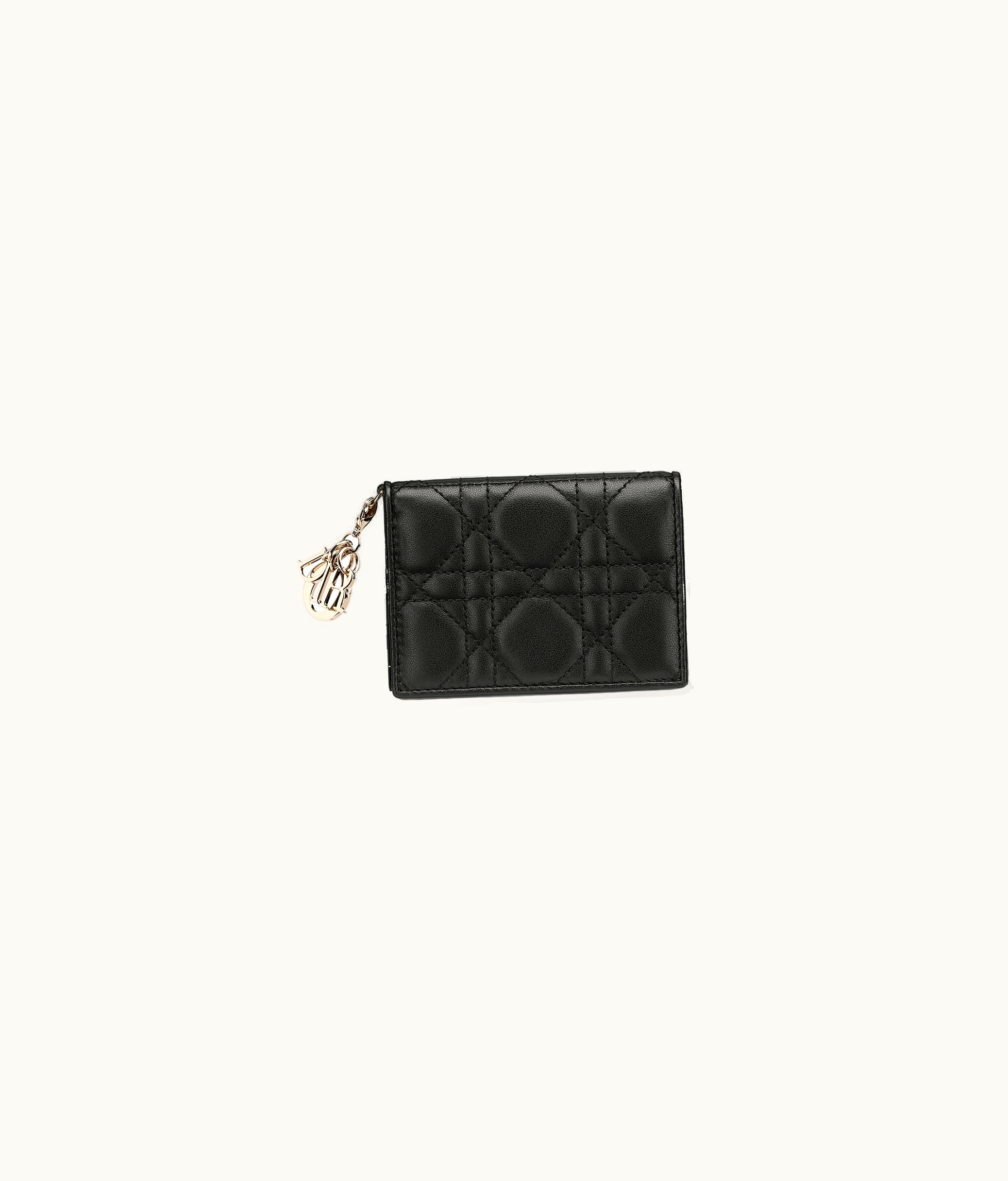 Dior Lady Dior Flap Card Holder - Black Cannage Lambskin