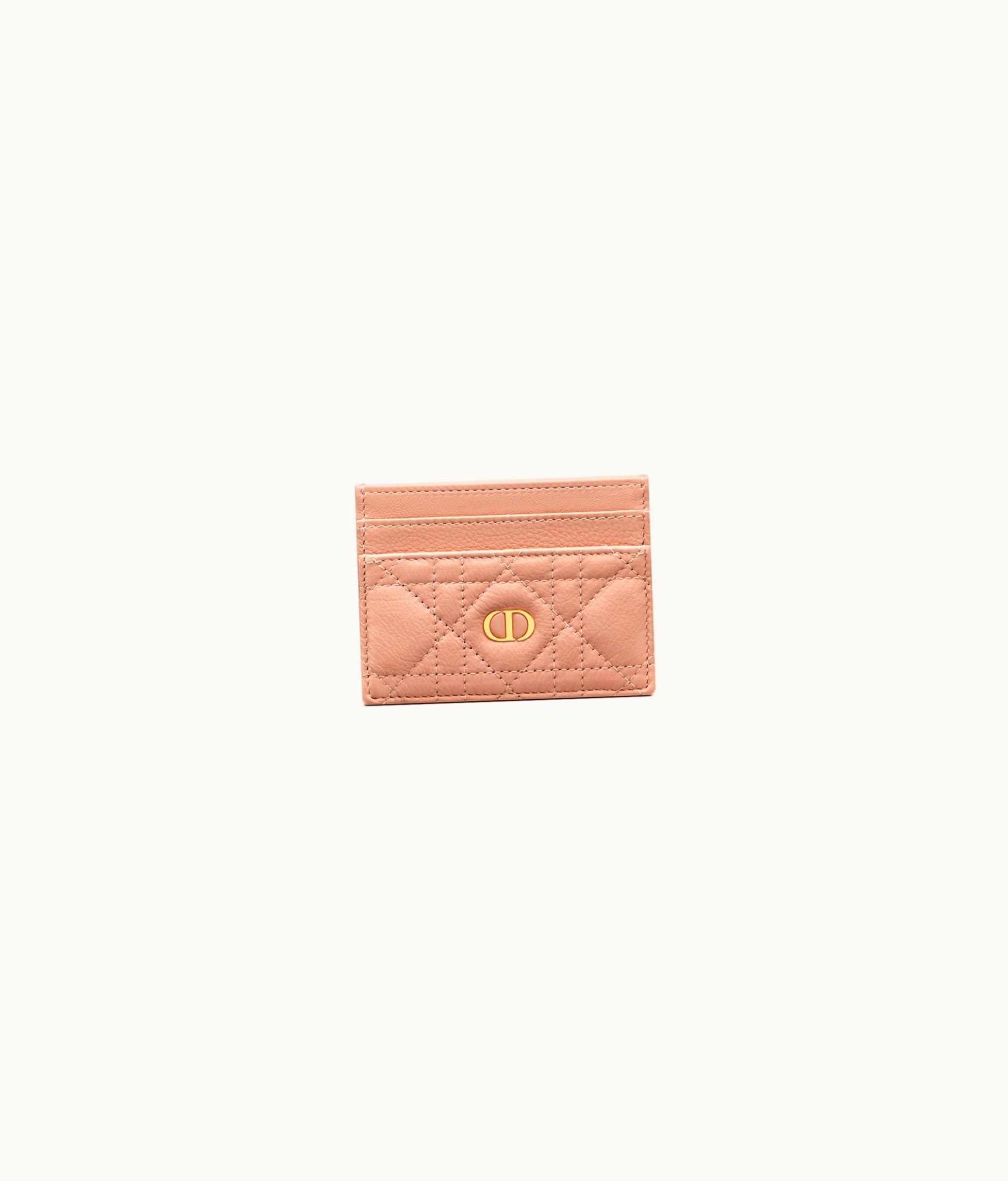 Dior Dior Caro Five-Slot Card Holder - Rose Des Vents Supple Cannage Calfskin