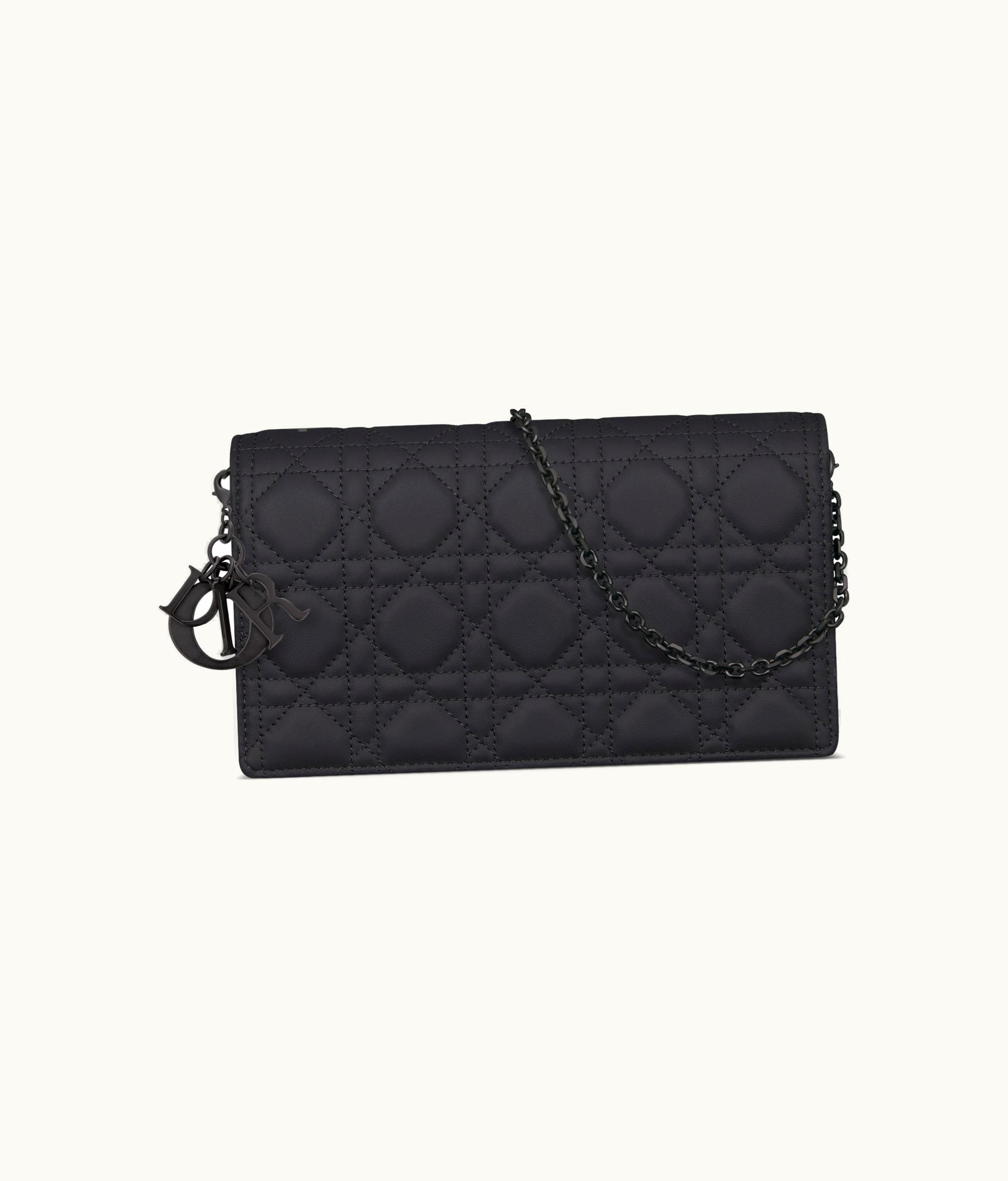 Dior Lady Dior Pouch - Black Ultramatte Cannage Calfskin