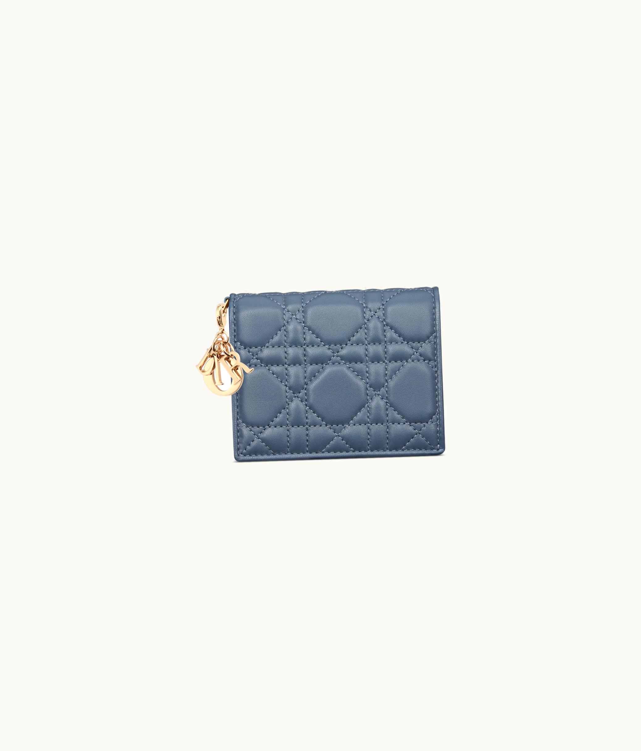 Dior Lady Dior Mini Wallet - Pastel Midnight Blue Cannage Lambskin