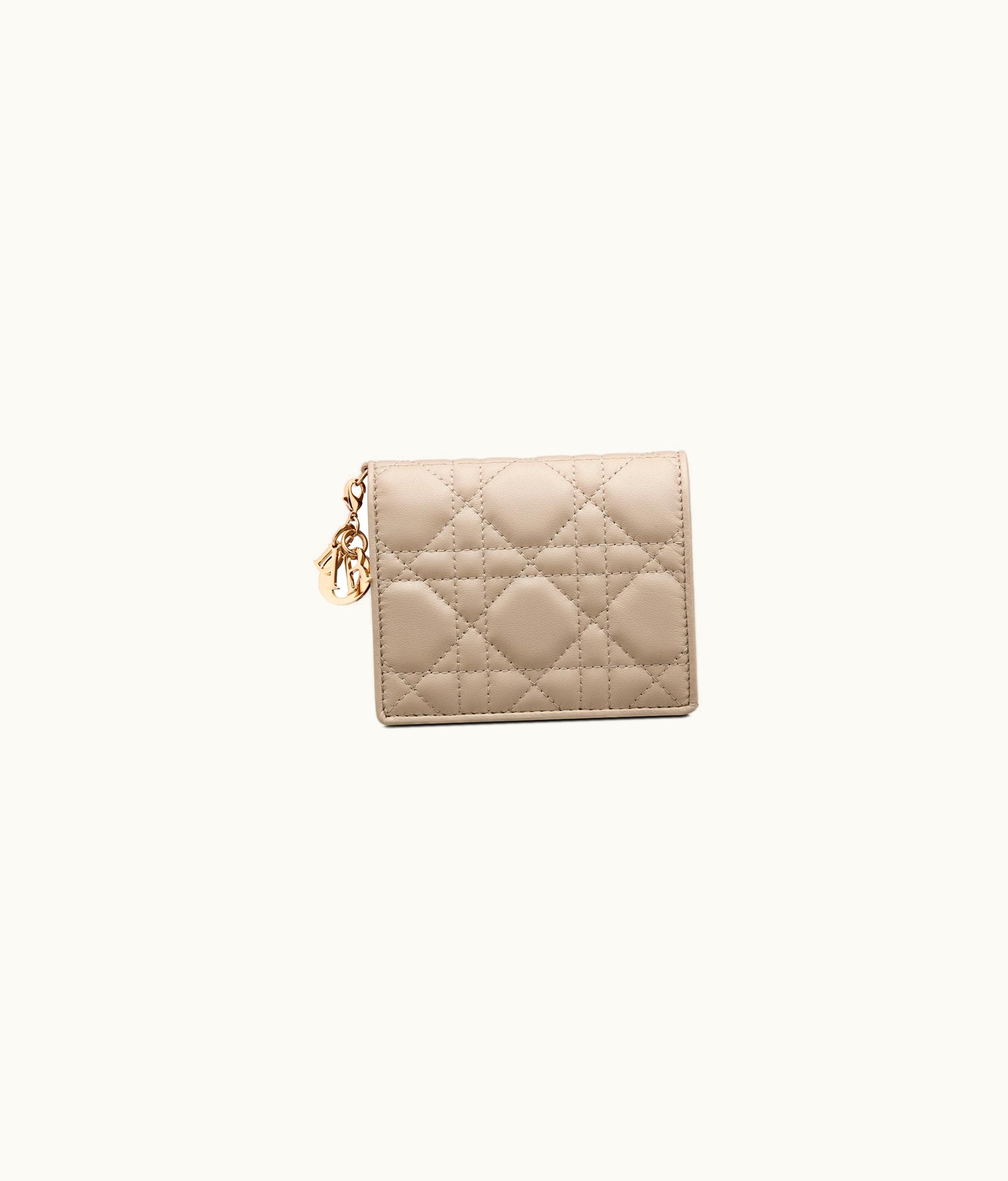 Dior Lady Dior Mini Wallet - Sand-Colored Cannage Lambskin
