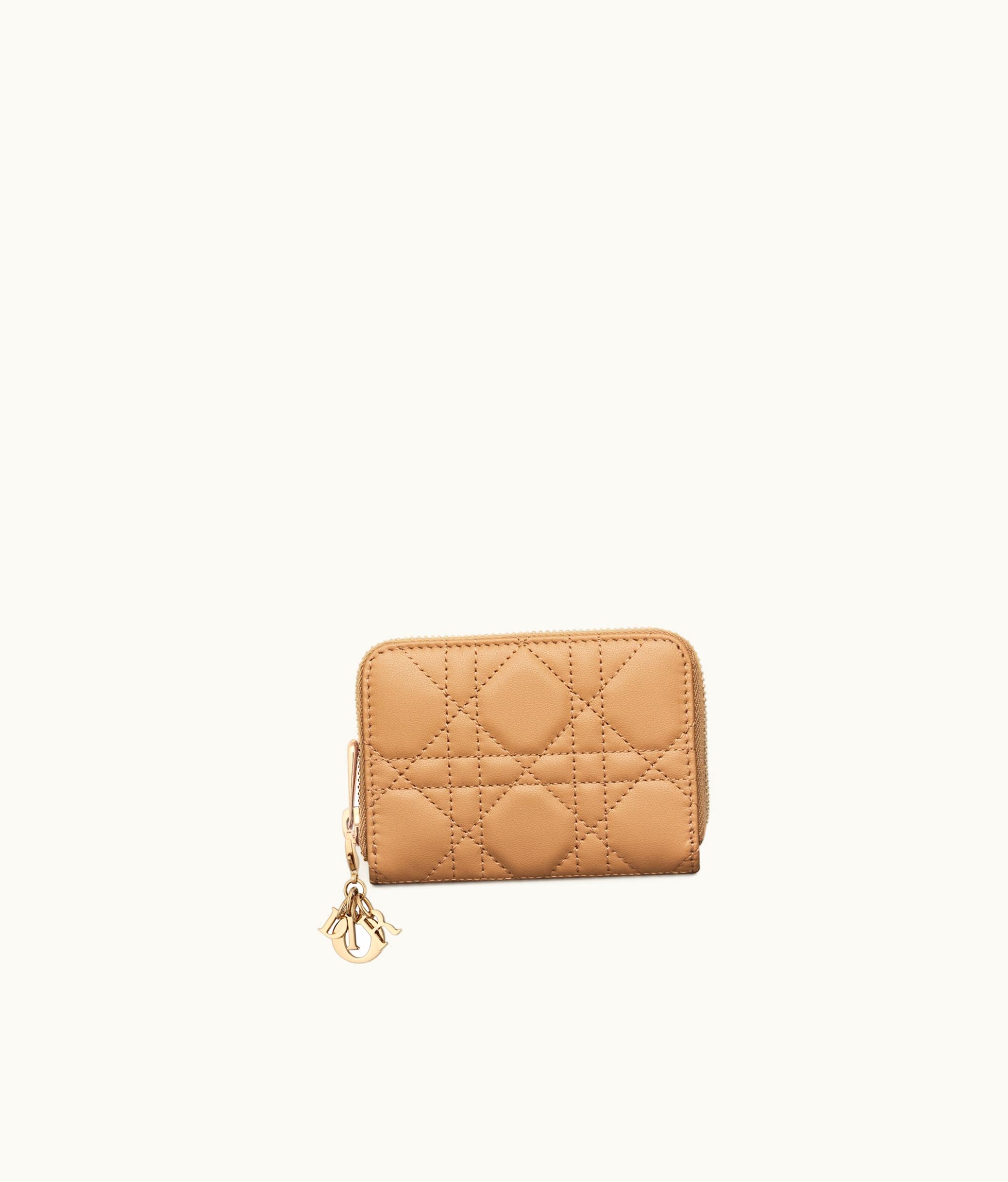 Dior Small Lady Dior Voyageur Coin Purse - Medium Tan Cannage Lambskin