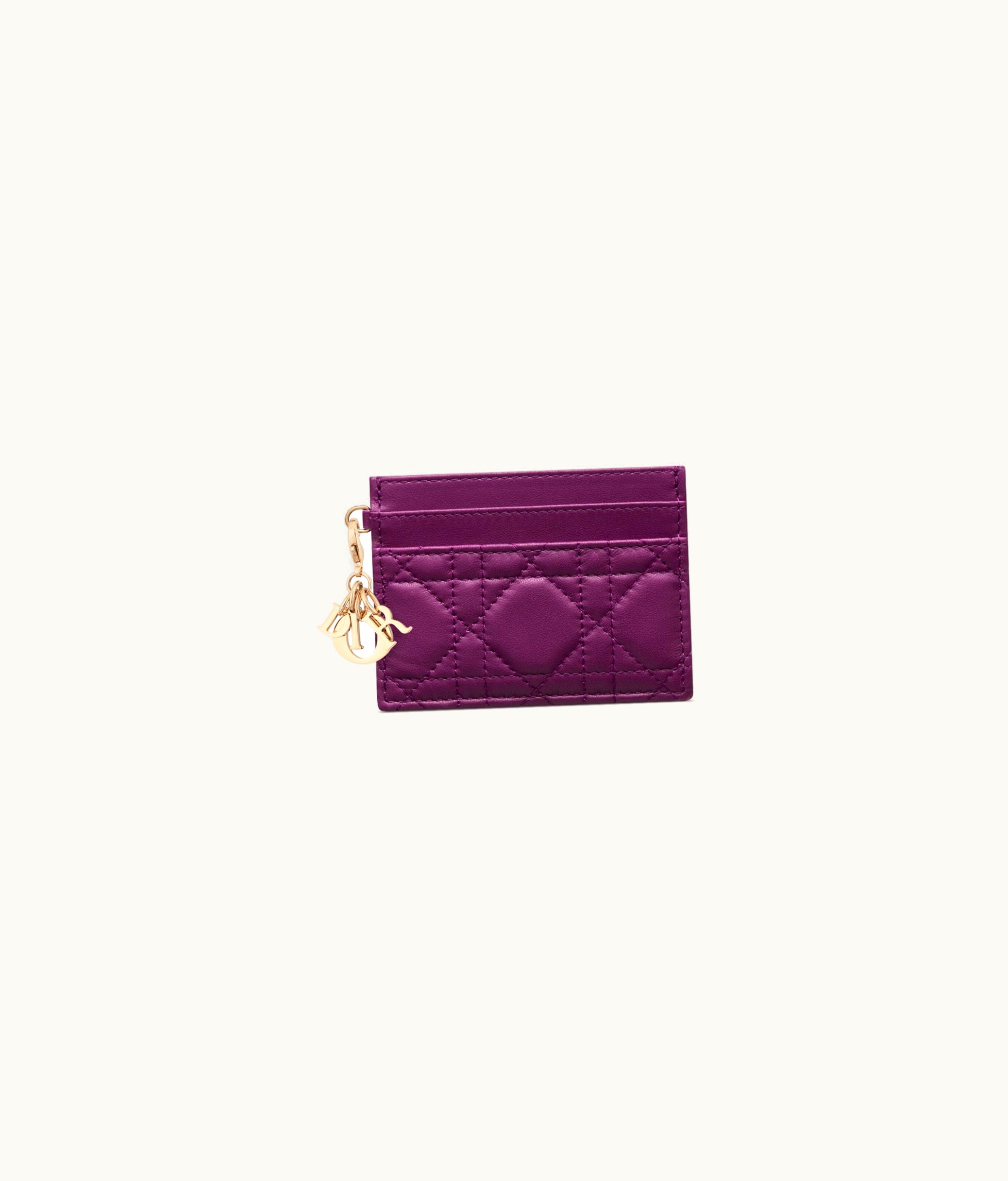 Dior Lady Dior Five-Slot Card Holder - Mulberry Cannage Lambskin
