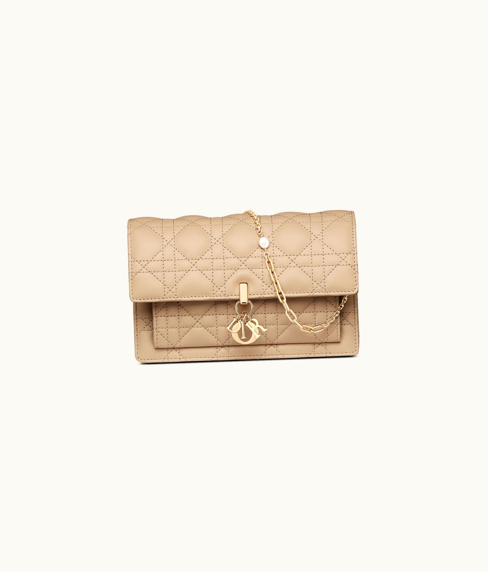 Dior Miss Dior Chain Pouch - Sand-Colored Cannage Lambskin