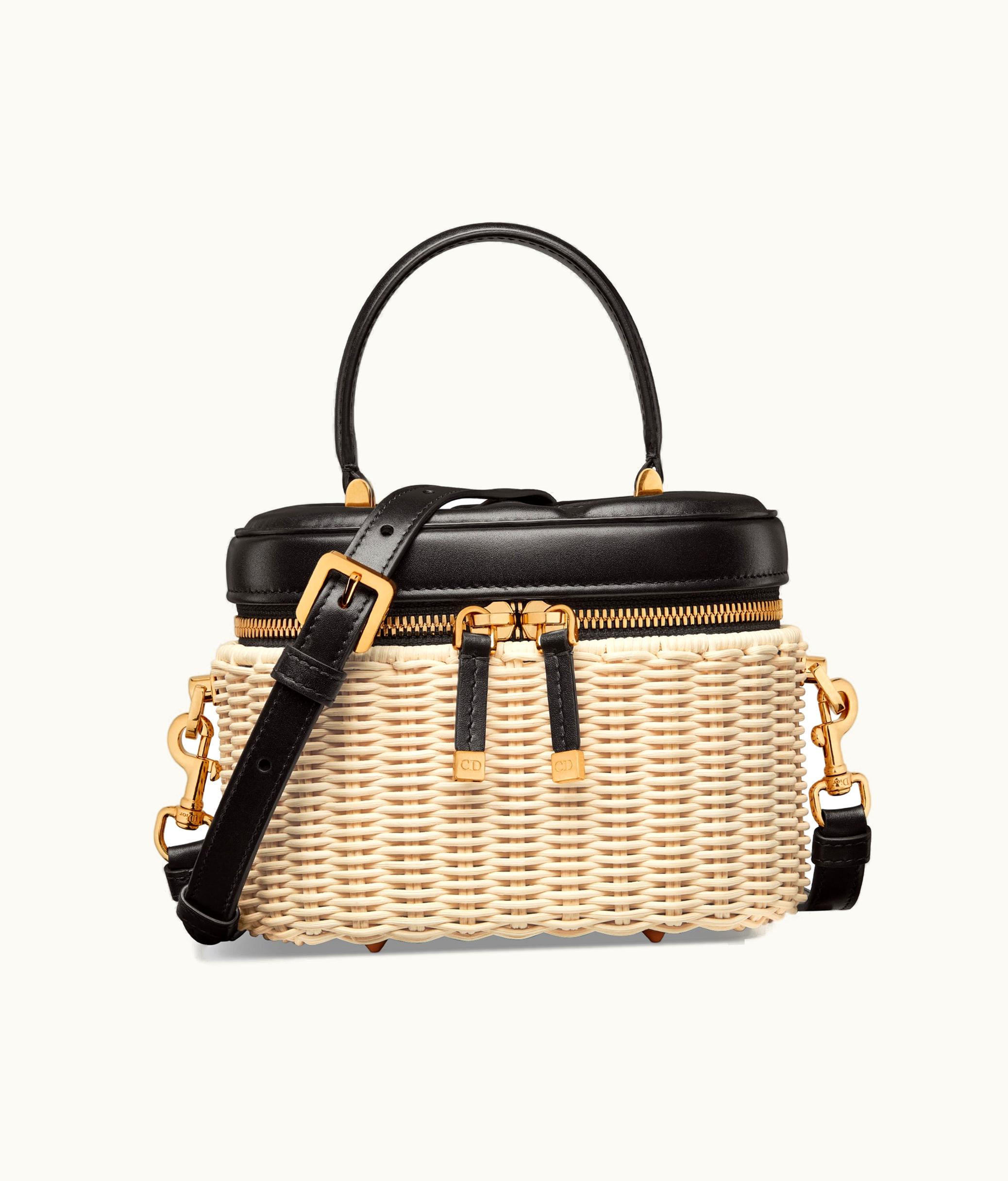 Dior Dior Small CD Signature Vanity Case - Natural Wicker And Black Calfskin