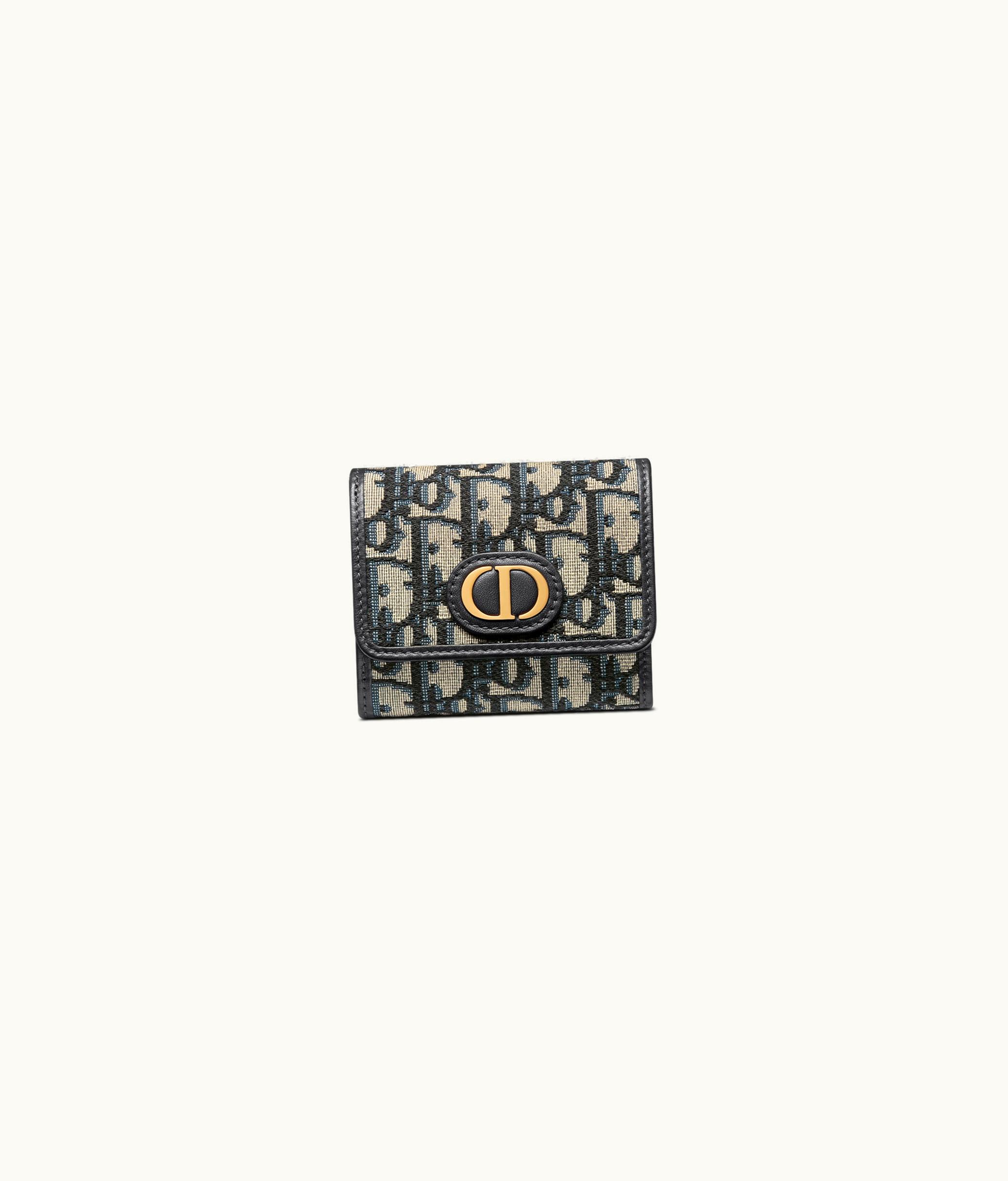 Dior 30 Montaigne Lotus Wallet - Blue Dior Oblique Jacquard