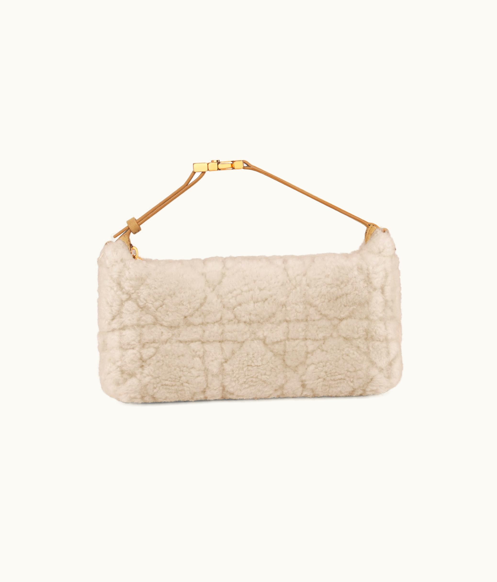 Dior Medium Diortravel Nomad Pouch - Natural Cannage Shearling