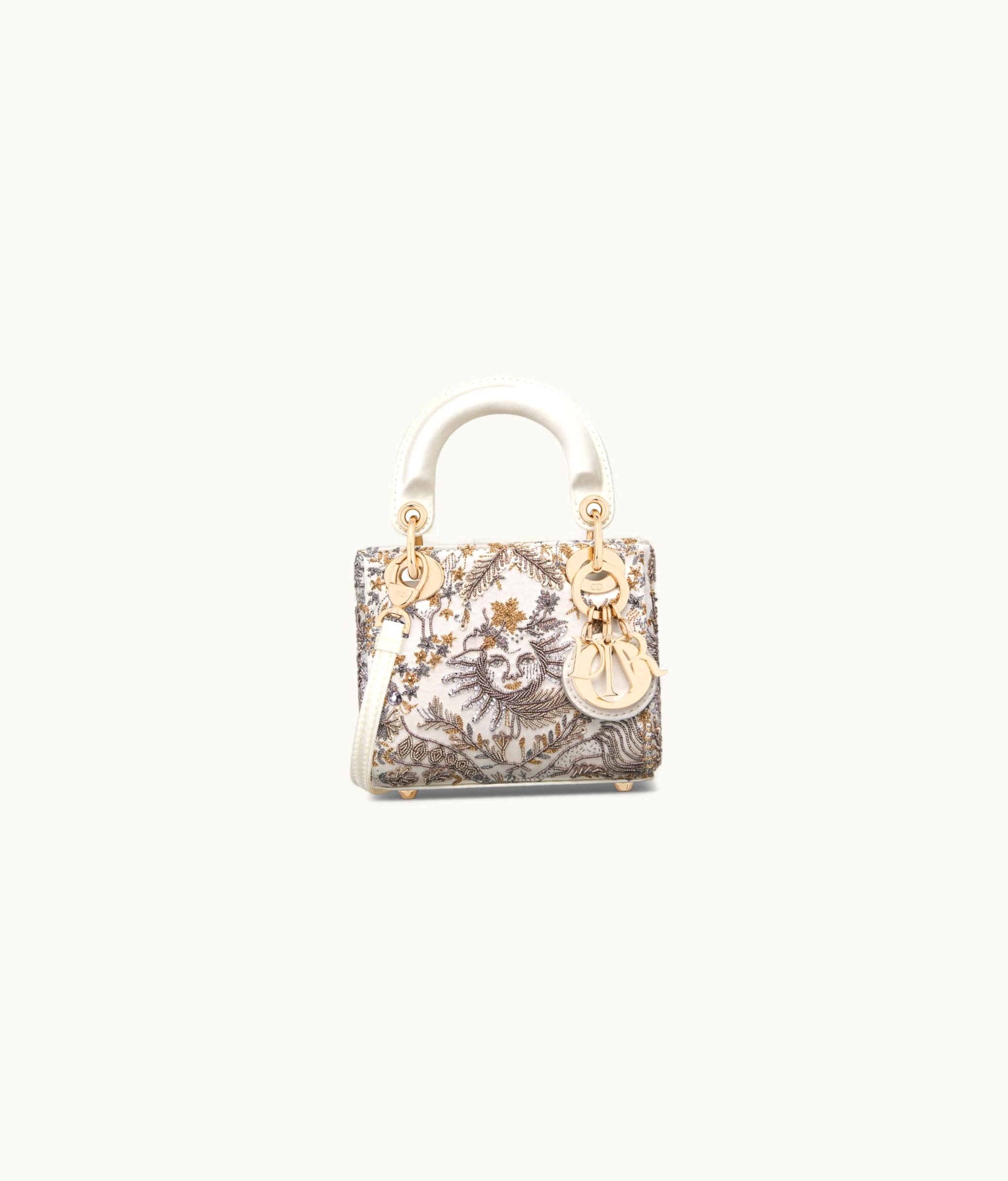 Dior Lady Dior Micro Bag - White Multicolor Toile De Jouy Soleil Embroidered Satin