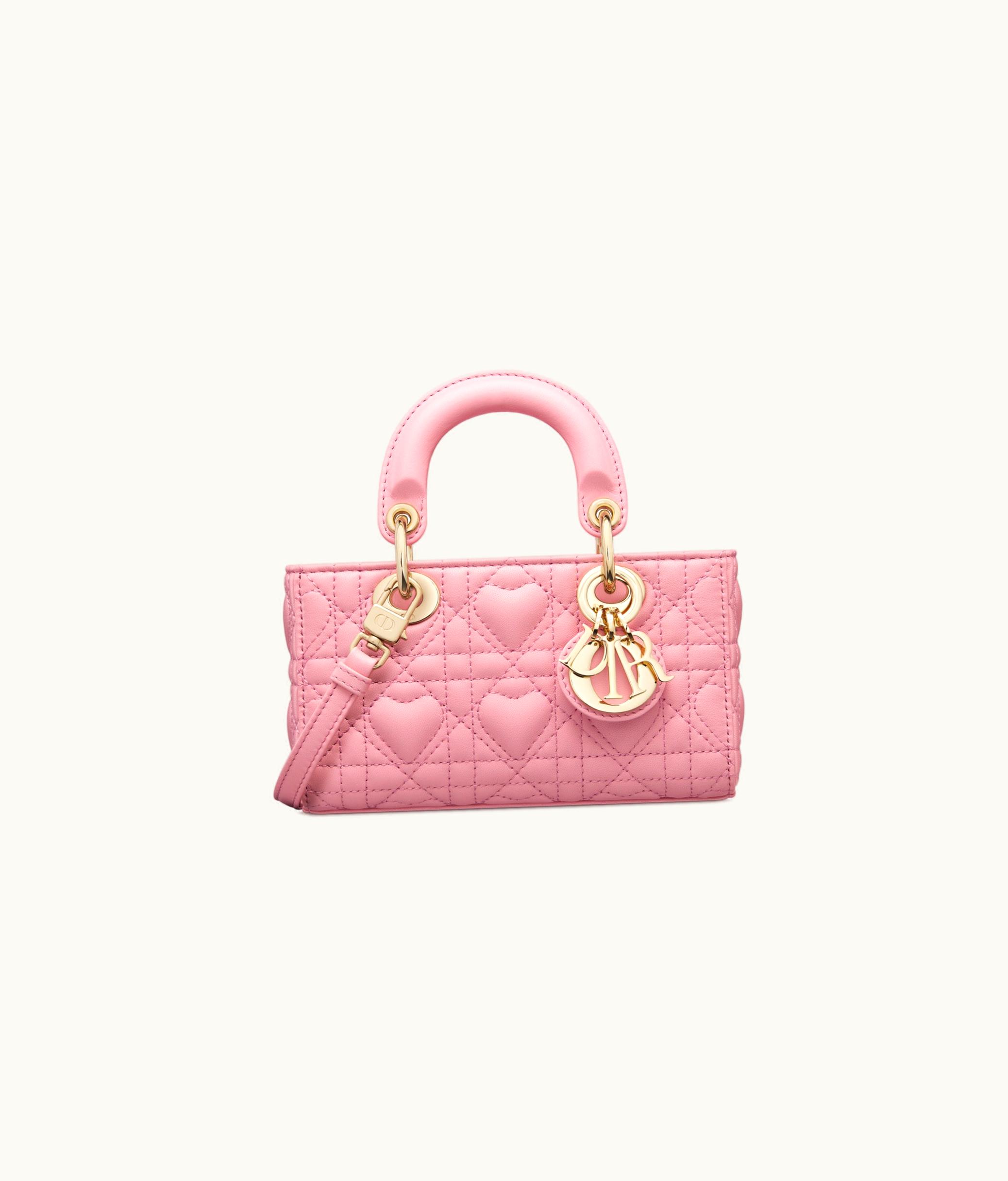 Dior Dior Lady D-Joy Micro Bag - Melocoton Pink Cannage Lambskin With Heart Motif