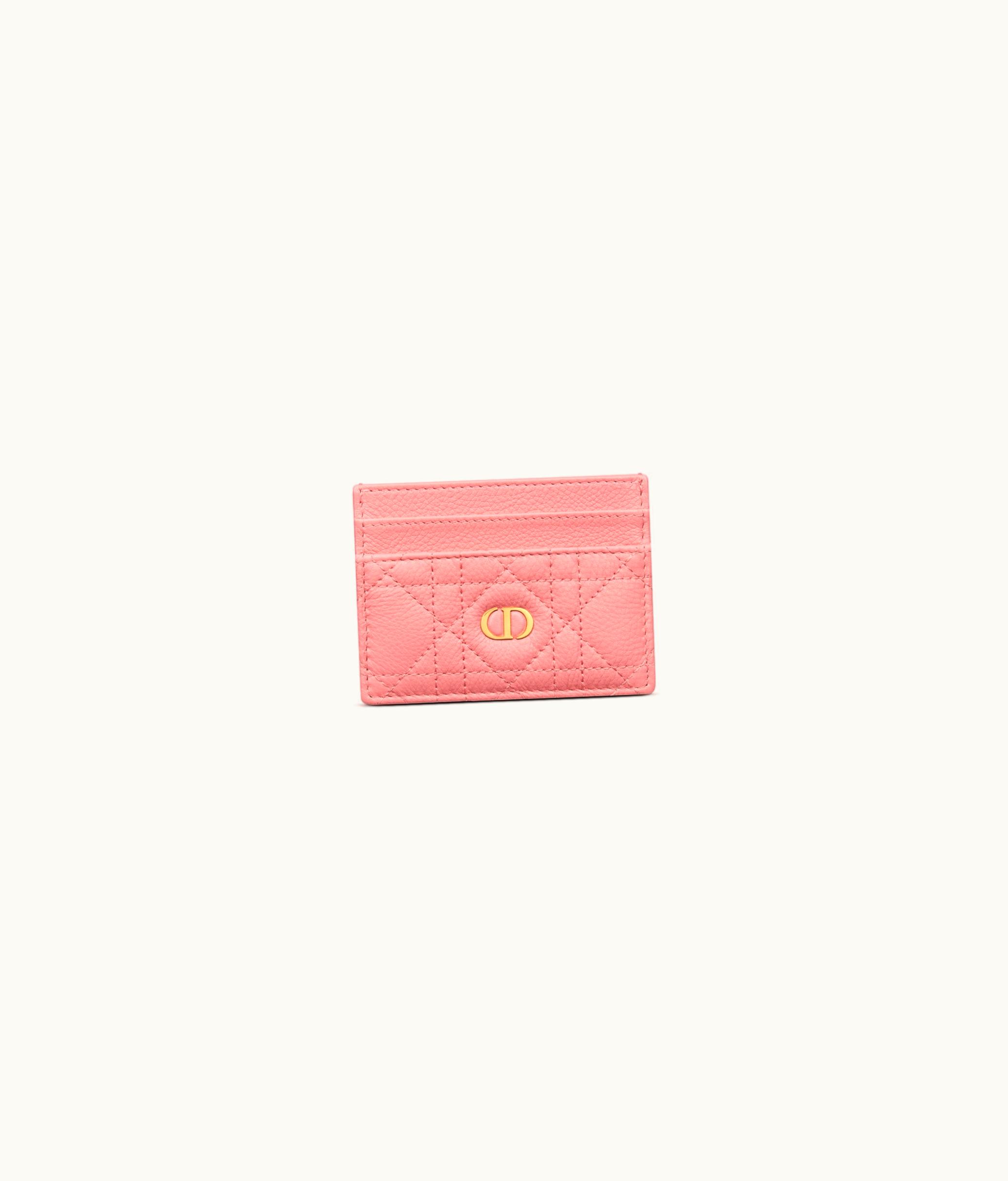 Dior Dior Caro Five-Slot Card Holder - Light Pink Supple Cannage Calfskin