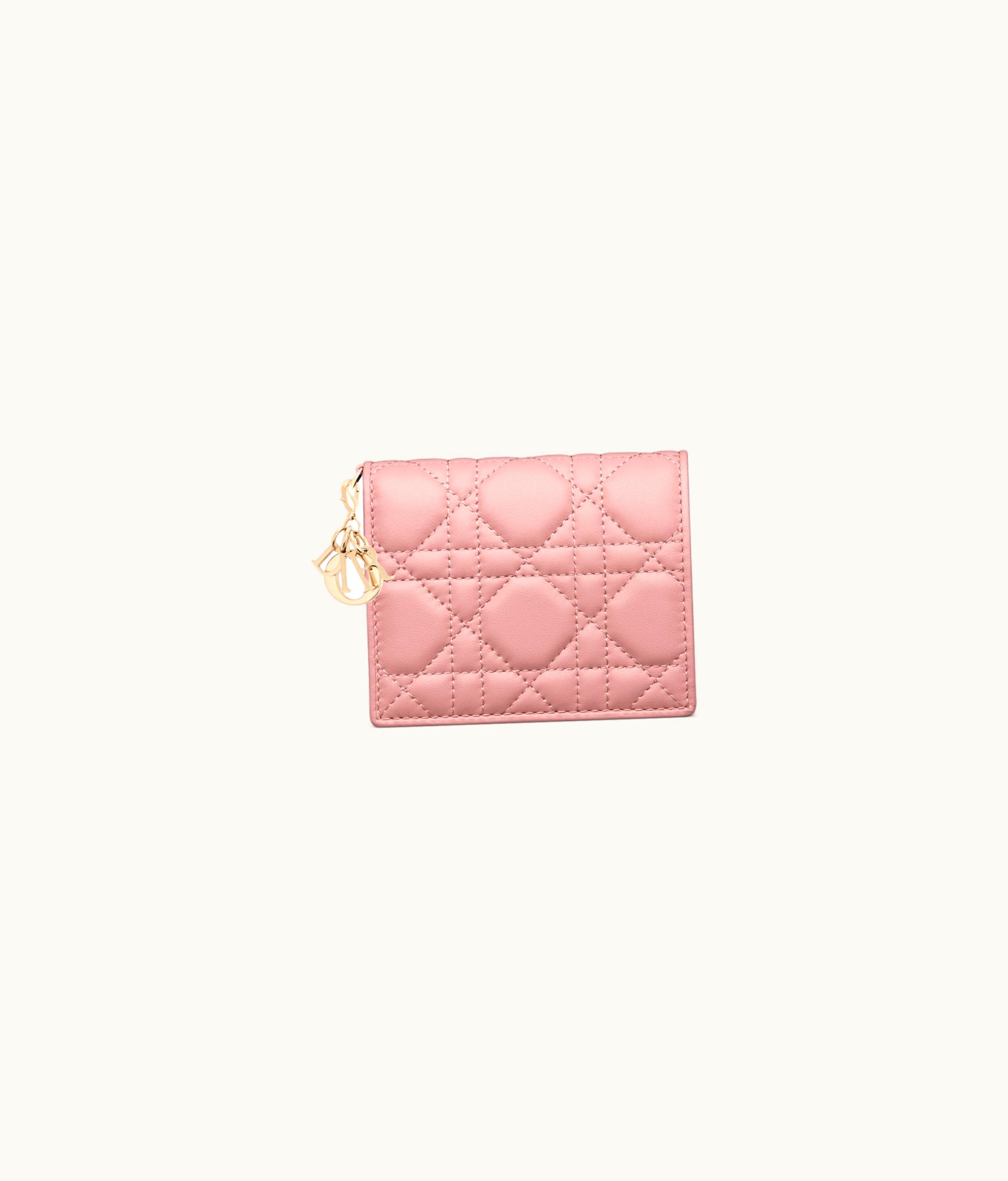 Dior Lady Dior Mini Wallet - Antique Pink Cannage Lambskin