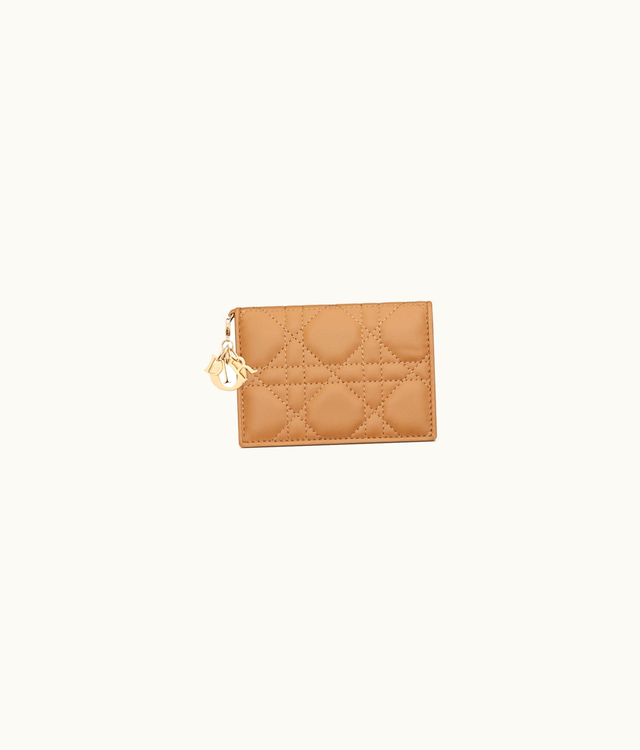 Dior Lady Dior Flap Card Holder - Medium Tan Cannage Lambskin