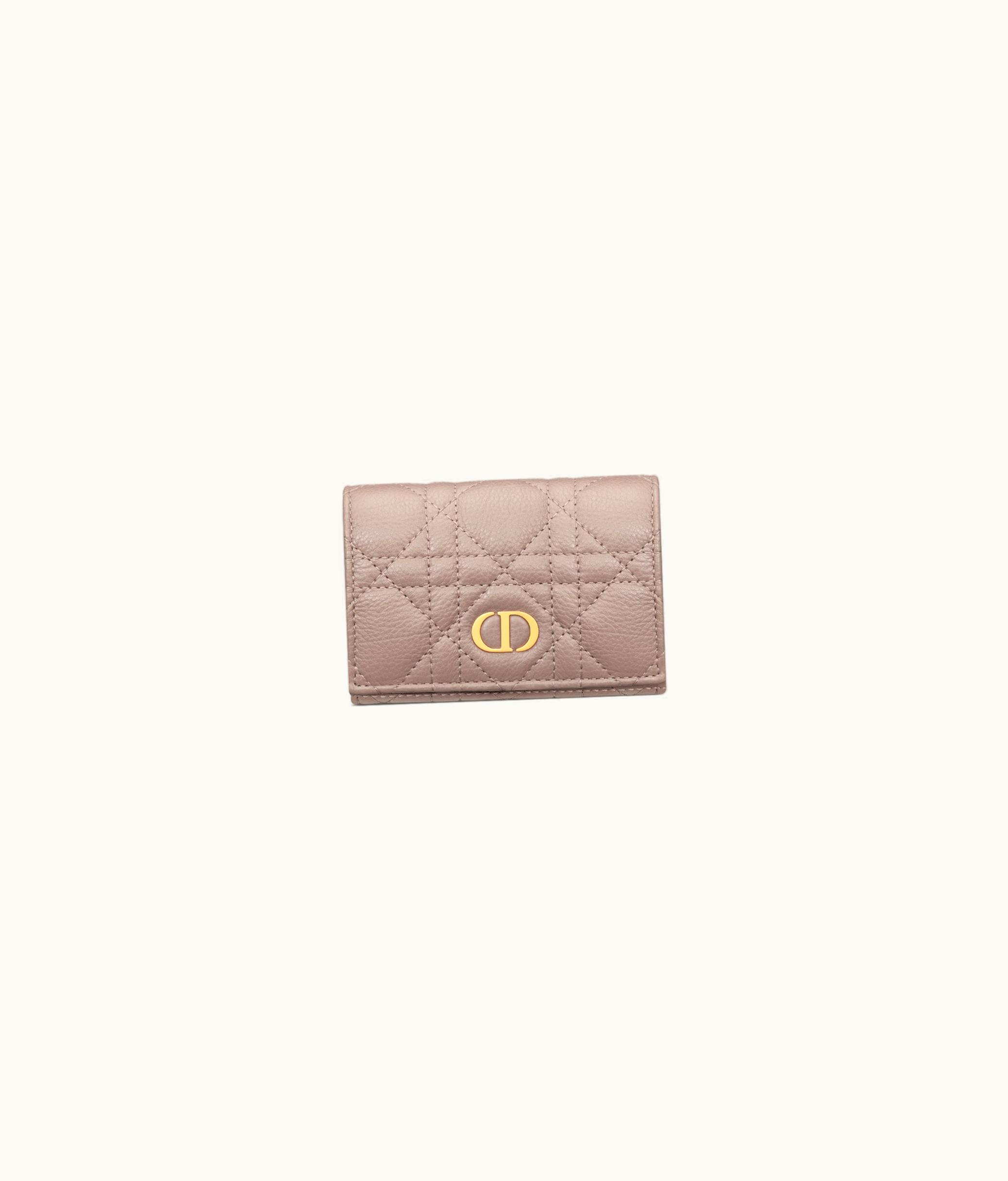 Dior Dior Caro Glycine Wallet - Warm Taupe Supple Cannage Calfskin