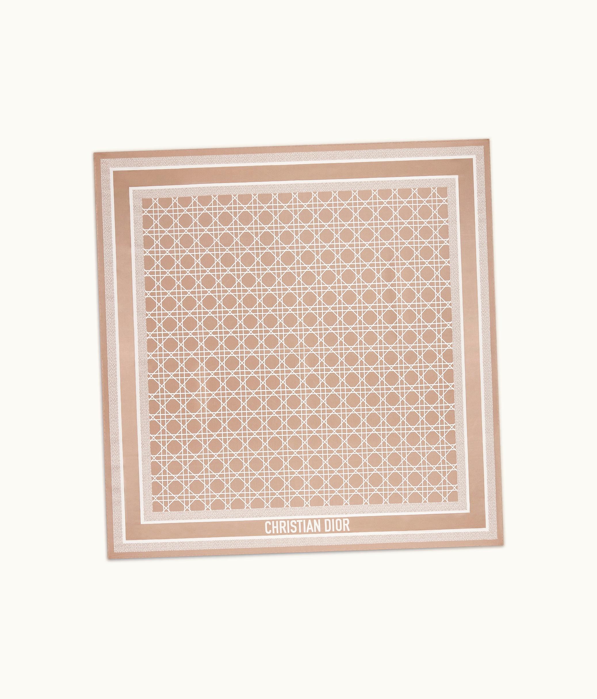 Dior Dior Cannage 90 Square Scarf - Ivory And Rose Des Vents Silk Twill