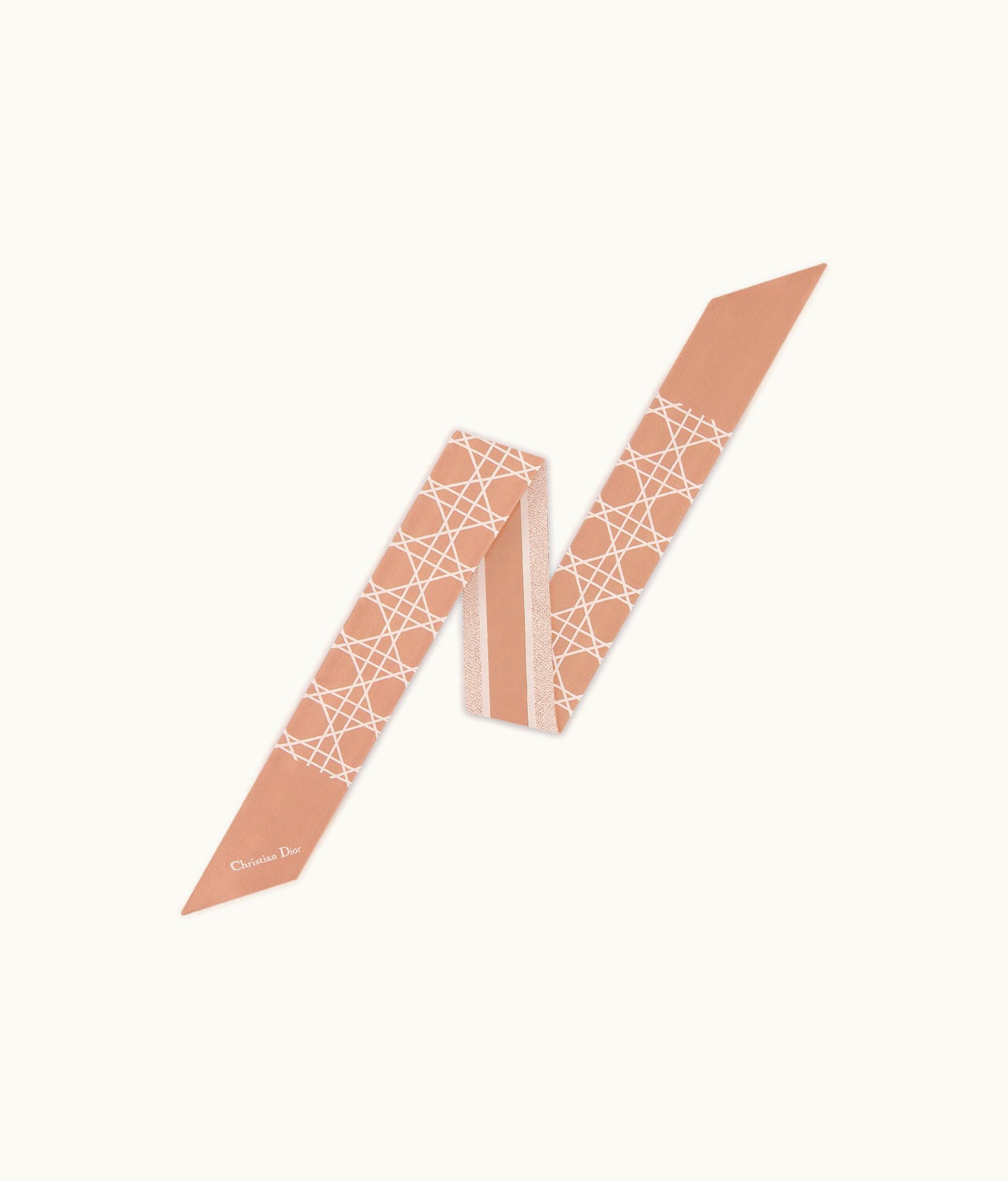 Dior Dior Cannage Mitzah Scarf - Ivory And Rose Des Vents Silk Twill