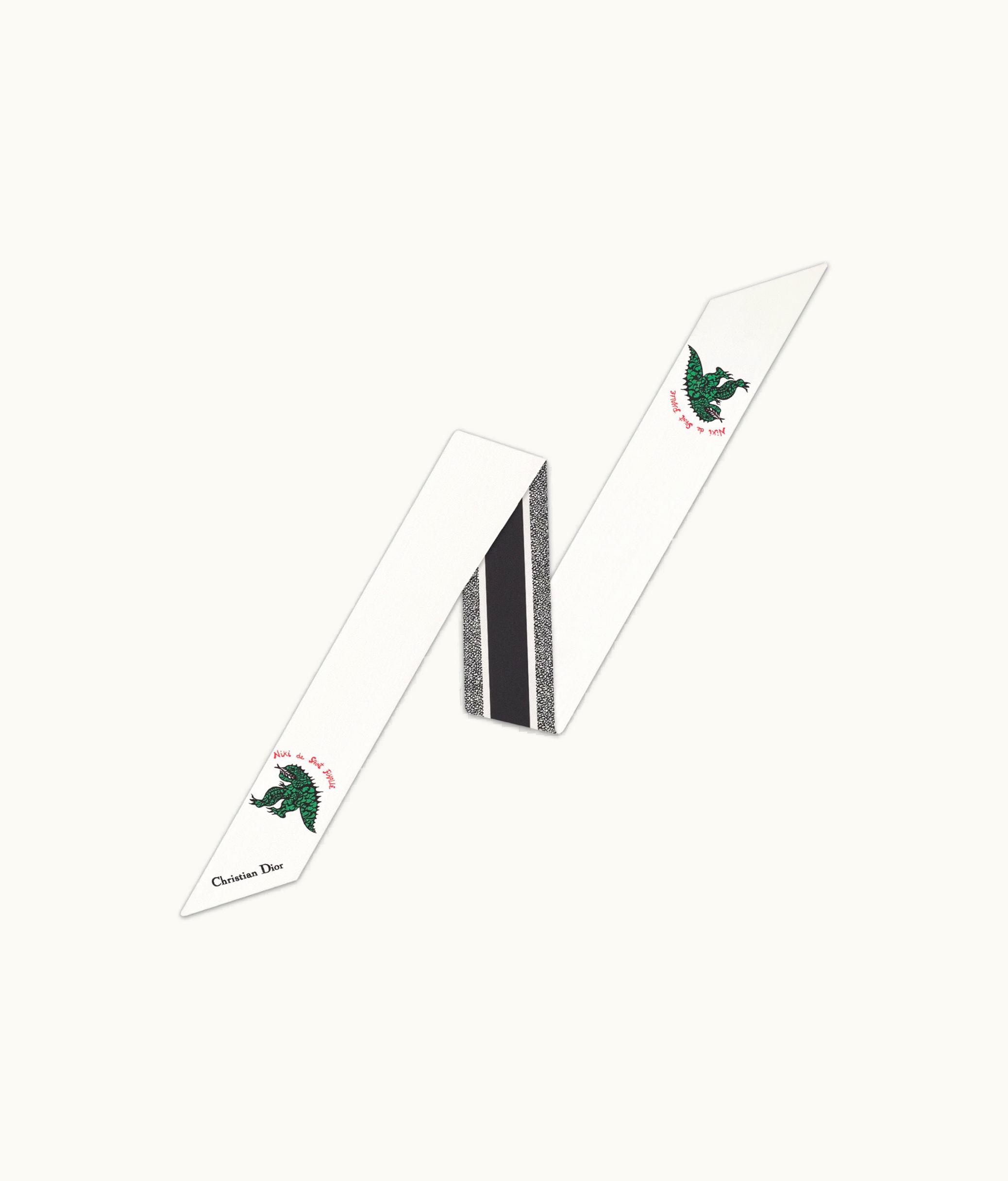 Dior Dior Niki De Saint Phalle Dragon Mitzah Scarf - White Multicolor Silk Twill