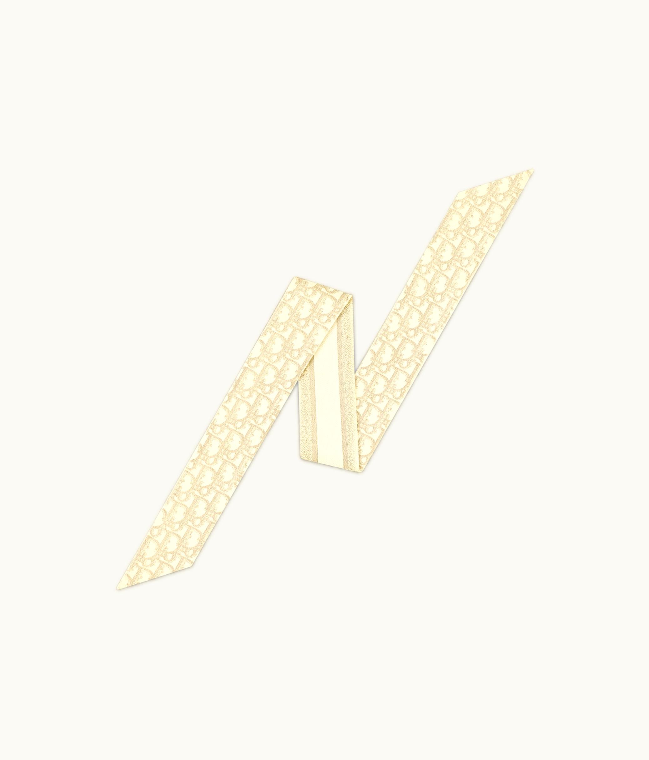 Dior Dior Oblique Mitzah Scarf - Gold-Tone Silk Twill And Metallic Thread