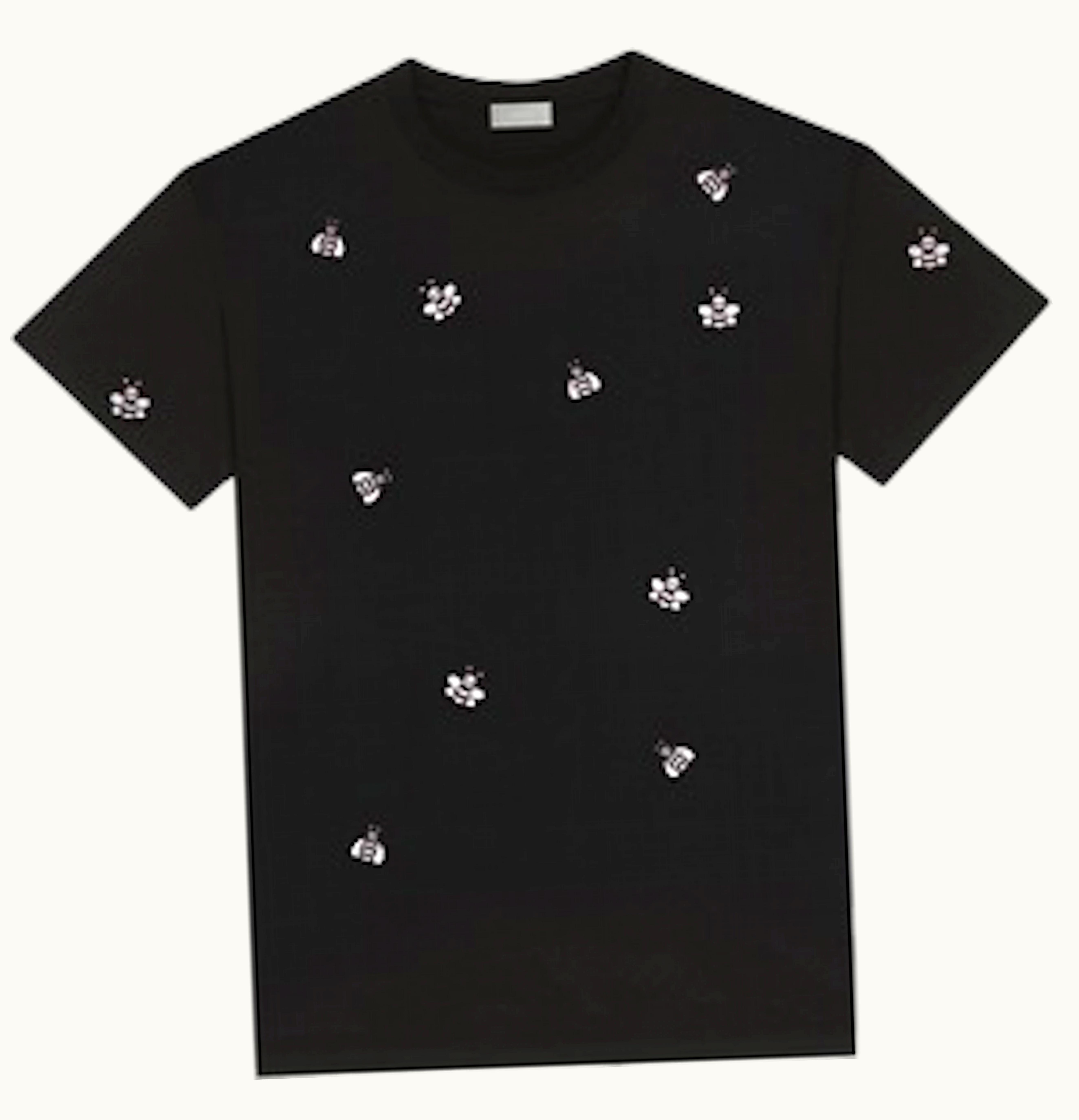 KAWS KAWS x Dior Embroidered Bee T Shirt Black