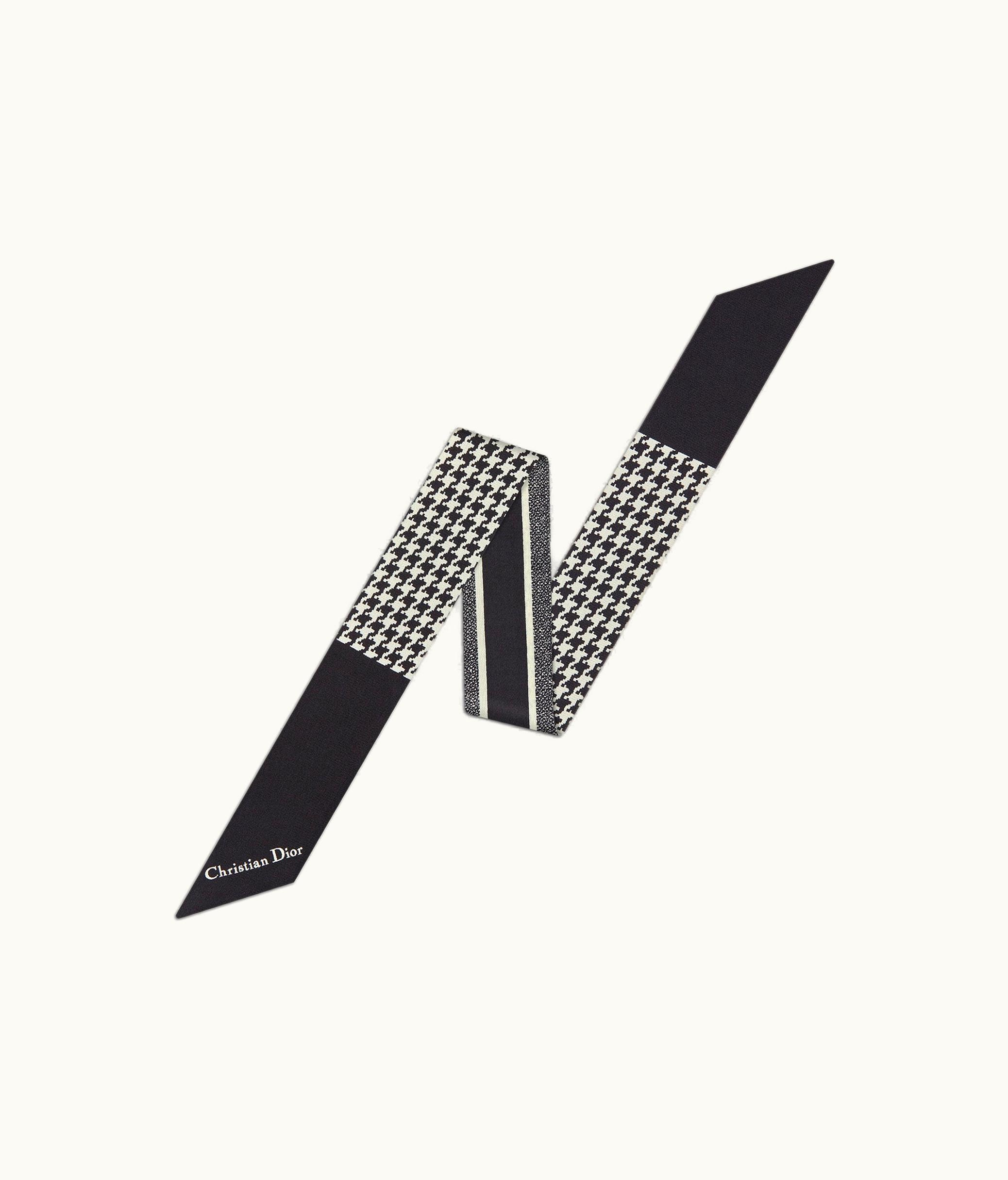 Dior Dior 30 Montaigne Mitzah Scarf - Black And White Silk Twill