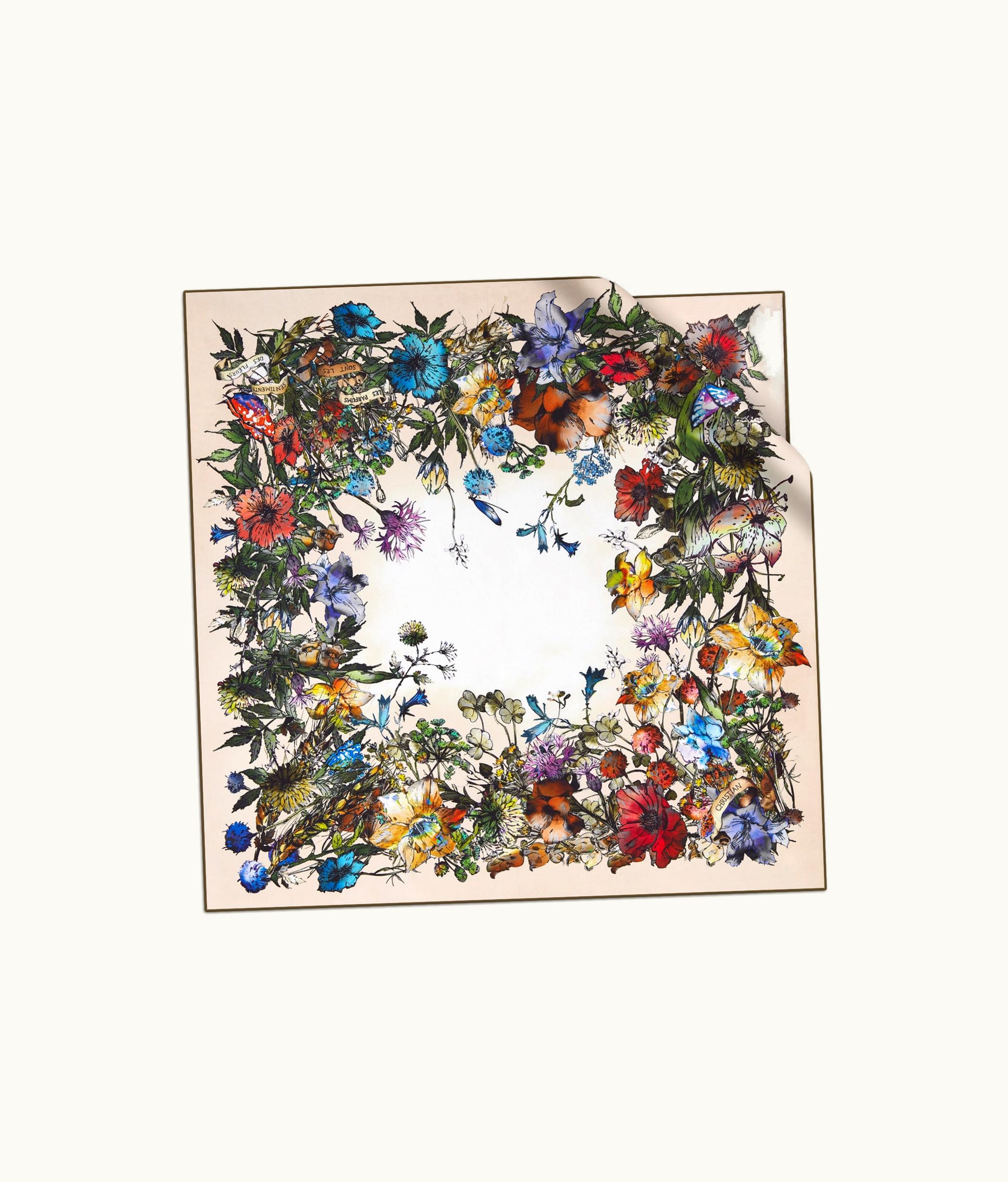 Dior Dior D-Millefiori 70 Square Scarf - Pink Silk Twill