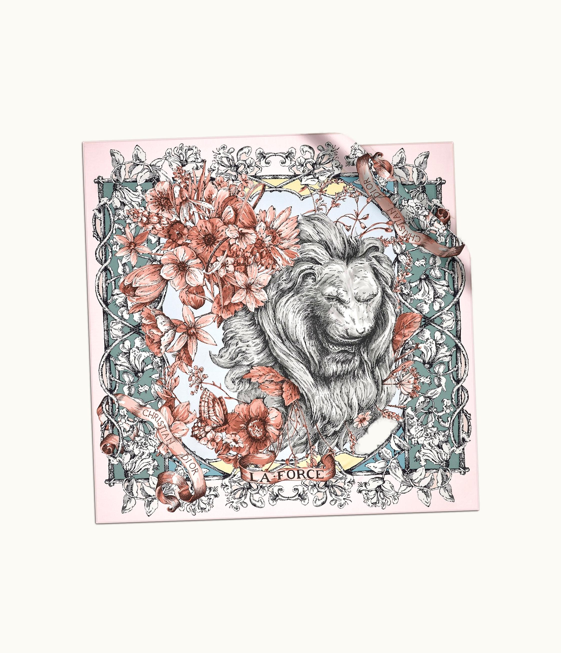 Dior Dior La Force 90 Square Scarf - Rose Des Vents Multicolor Silk Twill