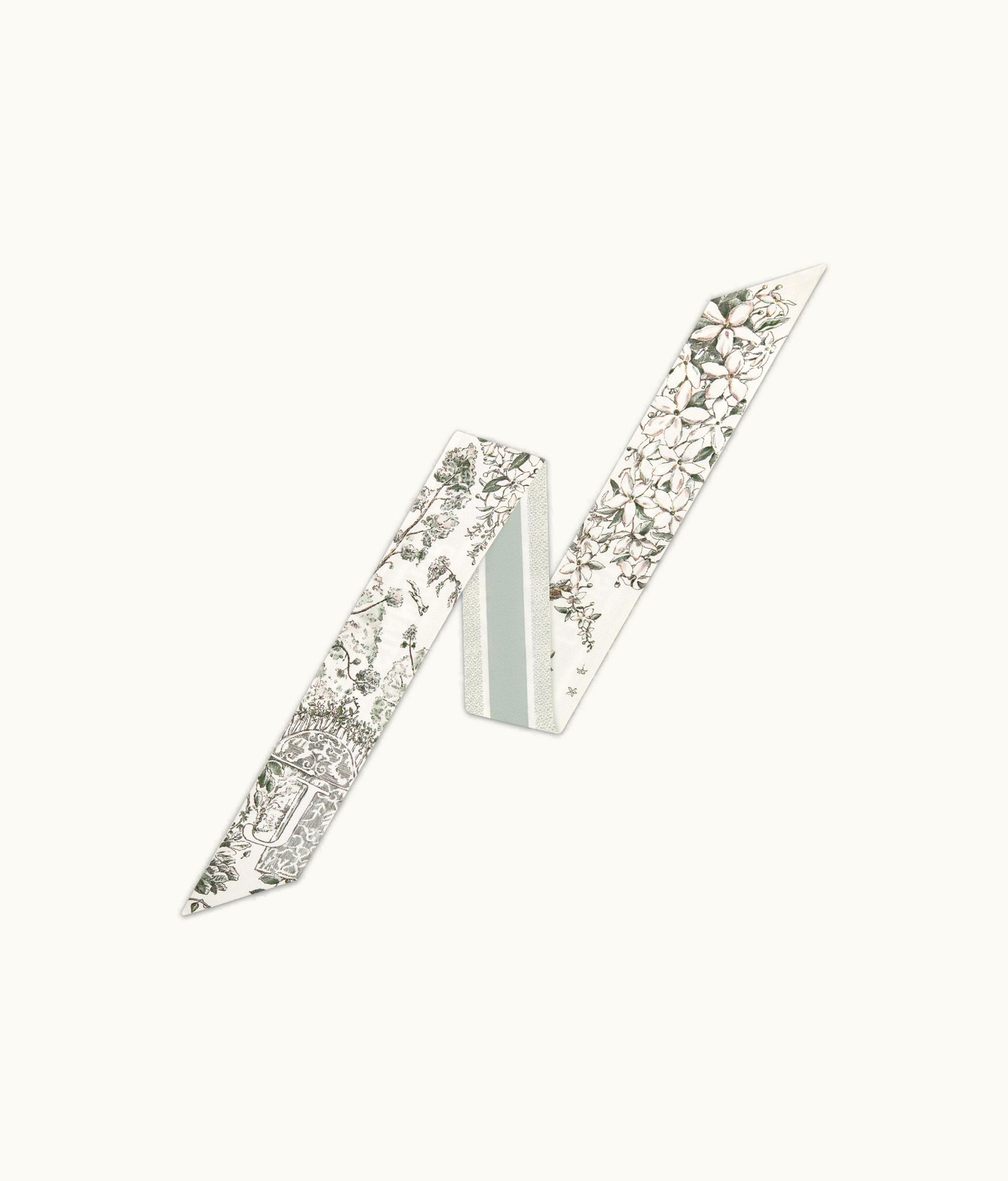 Dior Dior ABCDior J Jasmin - Jardin Blanc Mitzah Scarf - Ivory Multicolor Silk Twill