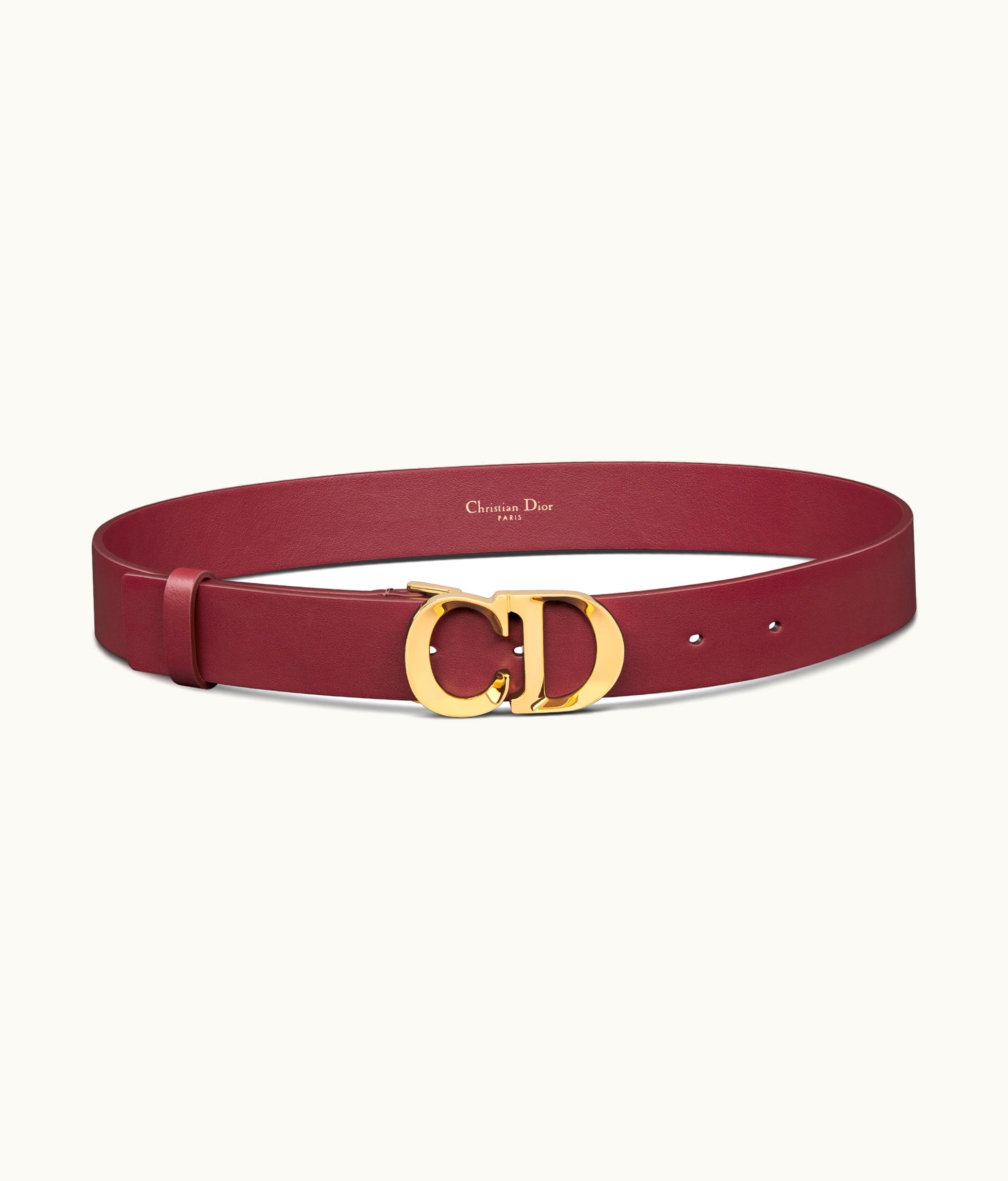 Dior C'est Dior Belt - Burgundy Smooth Calfskin, 30 MM
