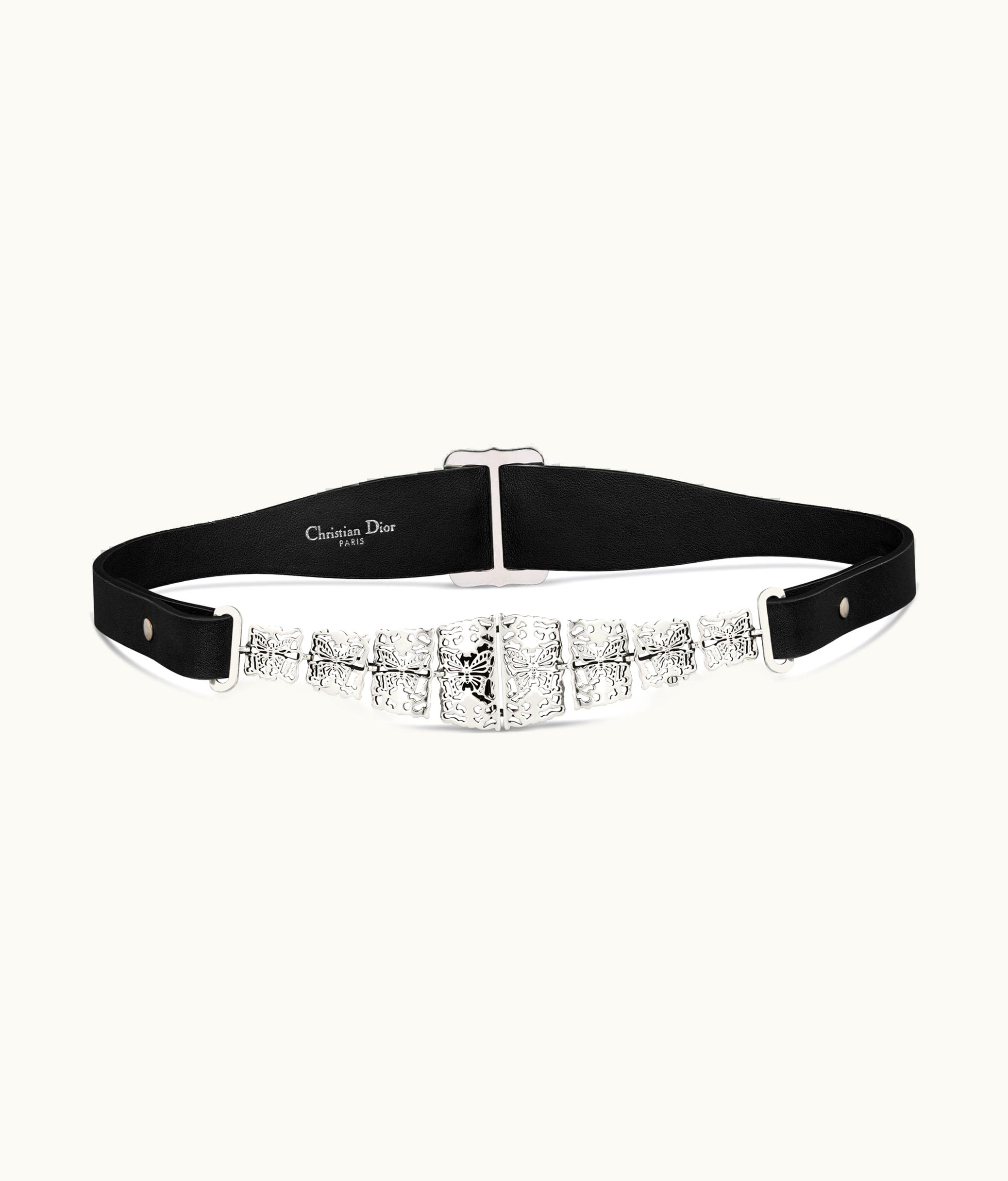 Dior Dior Métamorphose Belt - Black Matte Calfskin And Silver-Finish Metal, 45 MM