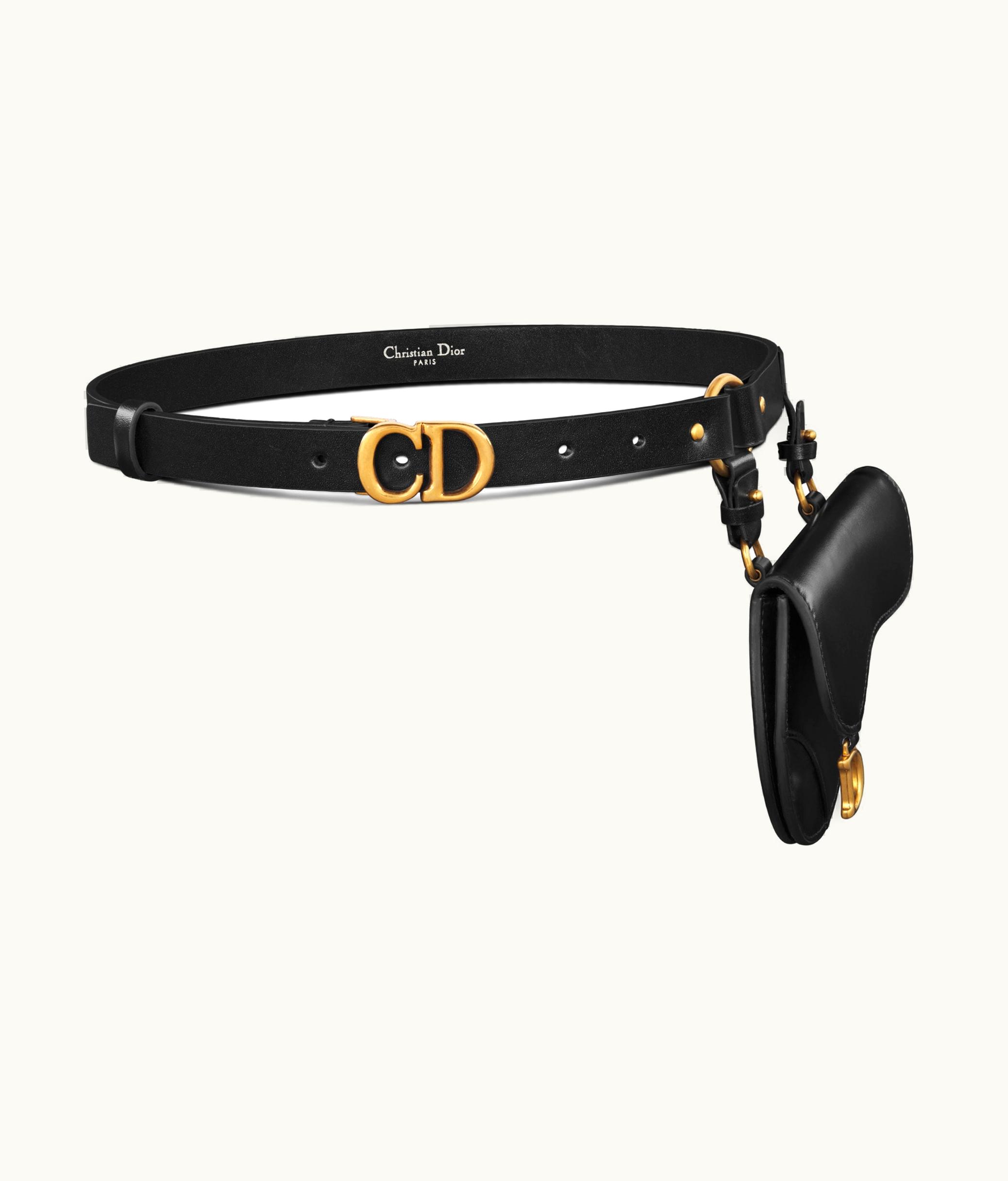 Dior Dior Saddle Removable Pouch Belt - Black Ultrasmooth Calfskin And Goatskin, 20 MM