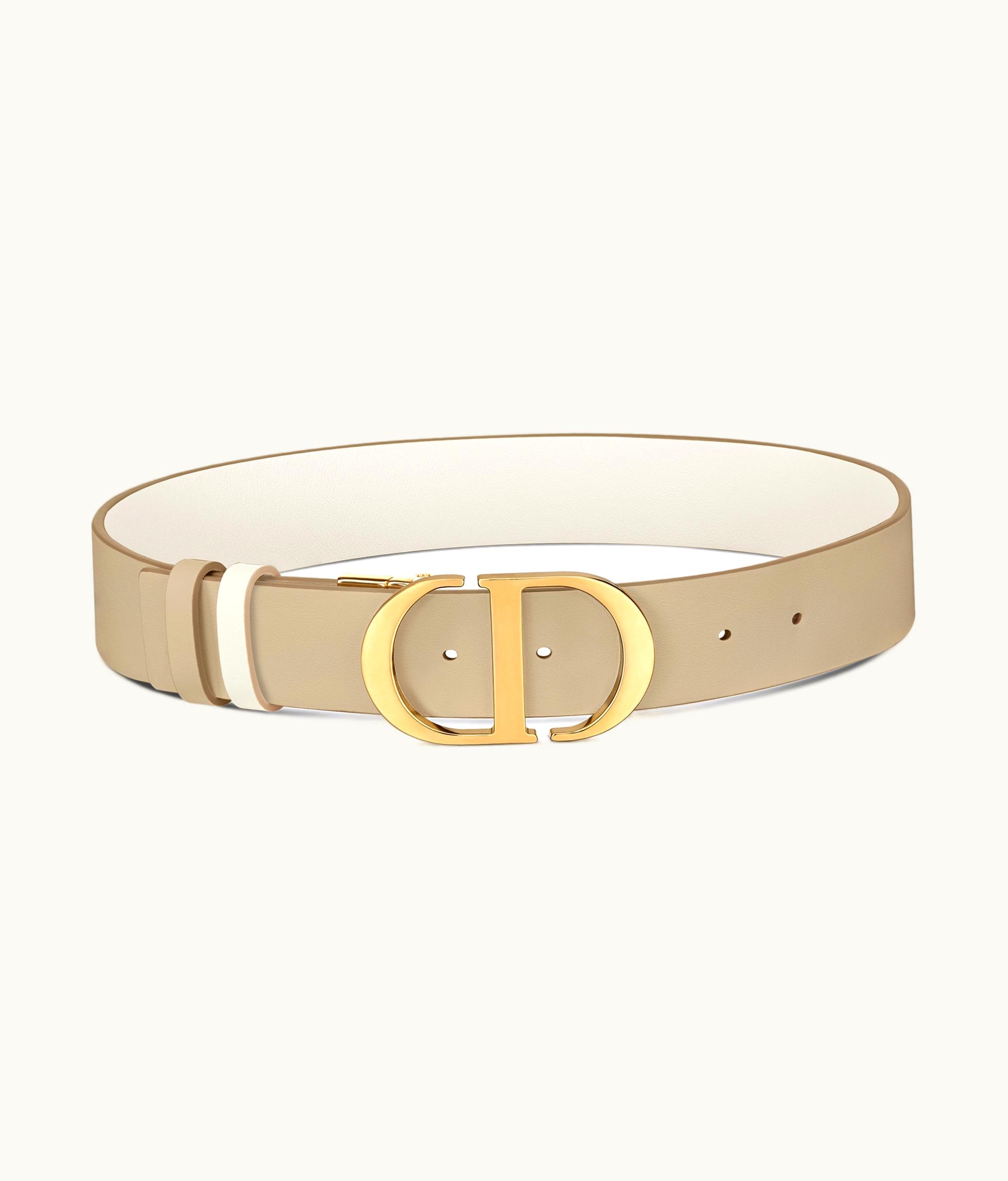 Dior Dior 30 Montaigne Reversible Belt - Latte And Beige Smooth Calfskin, 35 MM
